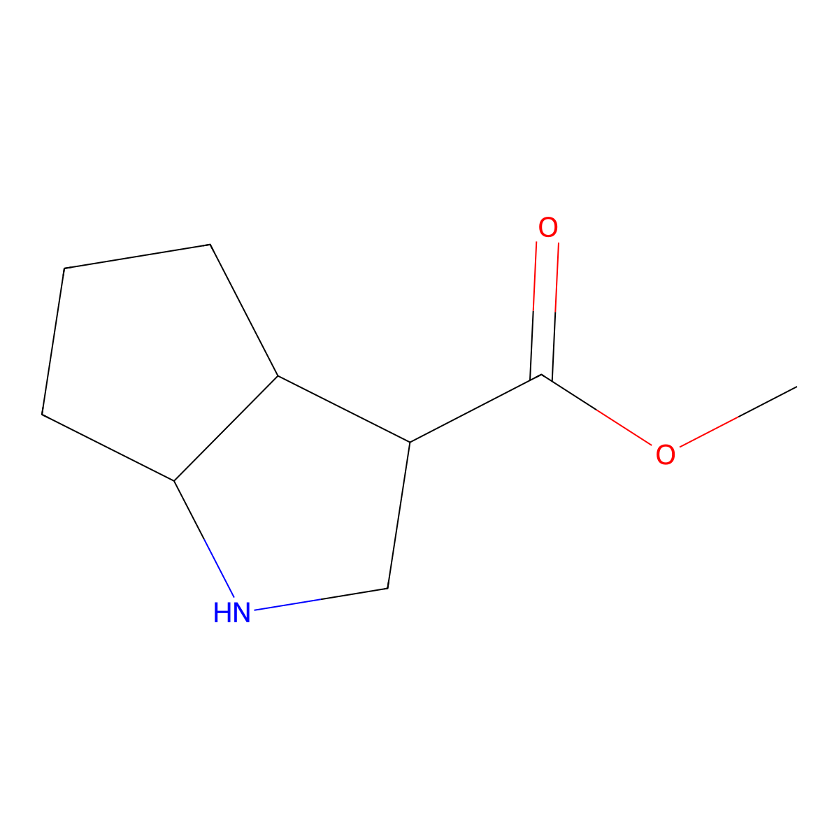 Methyl octahydrocyclopenta[b]pyrrole-3-carboxylate molecular structure, CAS 2116697-67-5