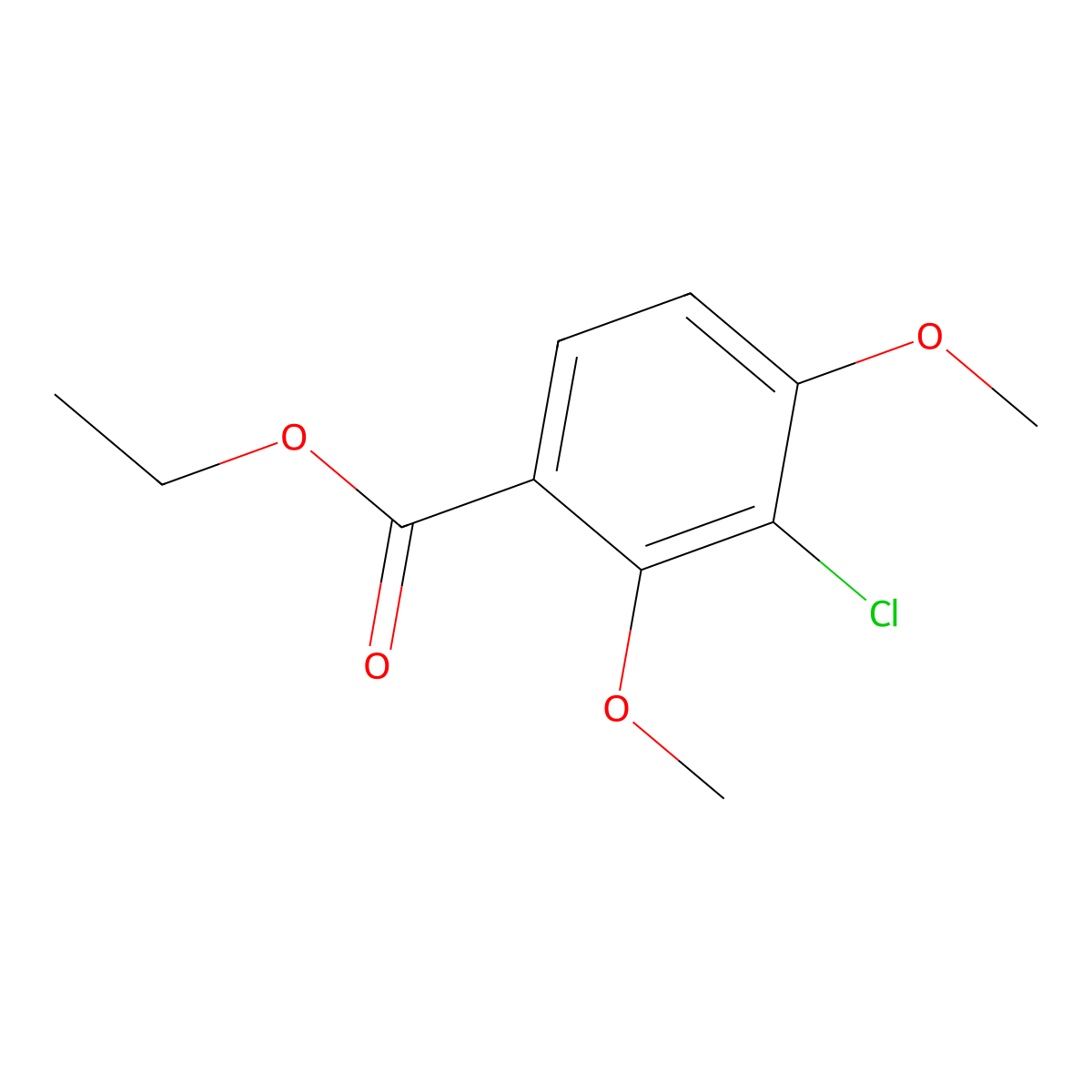 Ethyl 3-chloro-2,4-dimethoxybenzoate molecular structure, CAS 2116747-07-8