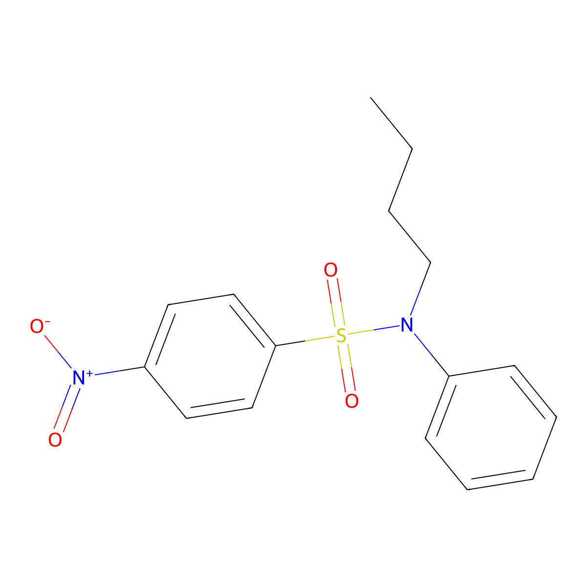 N-butyl-4-nitro-N-phenylbenzenesulfonamide molecular structure, CAS 211675-99-9