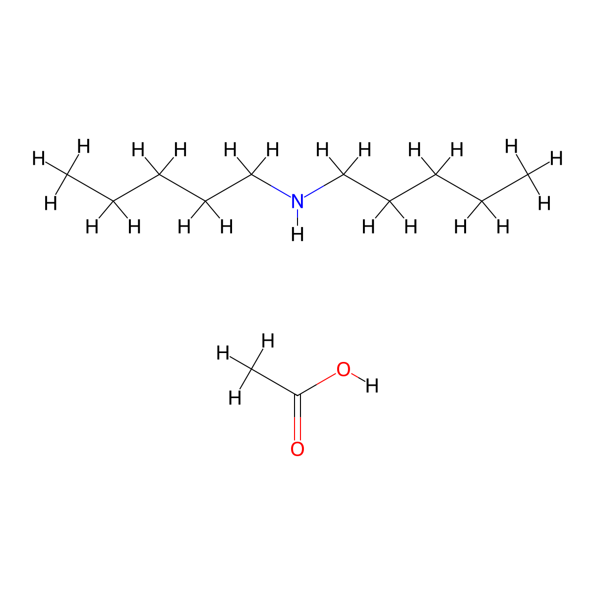 Acetic acid--N-pentylpentan-1-amine (1/1) molecular structure, CAS 211676-91-4