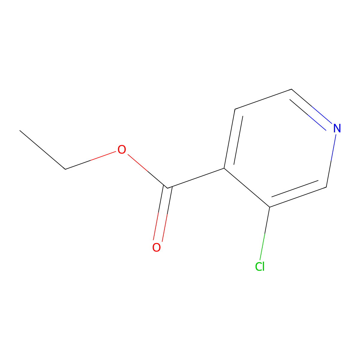 Ethyl 3-chloroisonicotinate molecular structure, CAS 211678-96-5