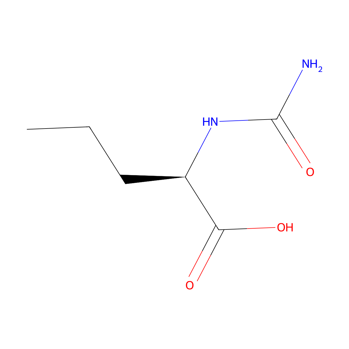 (2R)-2-(carbamoylamino)pentanoic acid molecular structure, CAS 211681-85-5