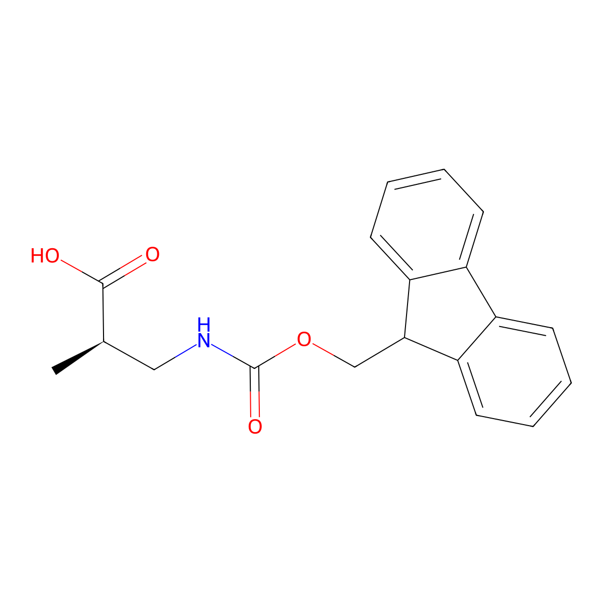 (2R)-3-({[(9H-Fluoren-9-yl)methoxy]carbonyl}amino)-2-methylpropanoic acid molecular structure, CAS 211682-15-4