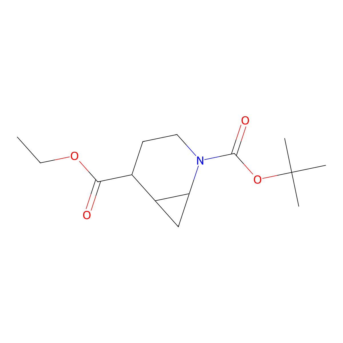2-(tert-Butyl) 5-ethyl 2-azabicyclo[4.1.0]heptane-2,5-dicarboxylate molecular structure, CAS 2116846-35-4