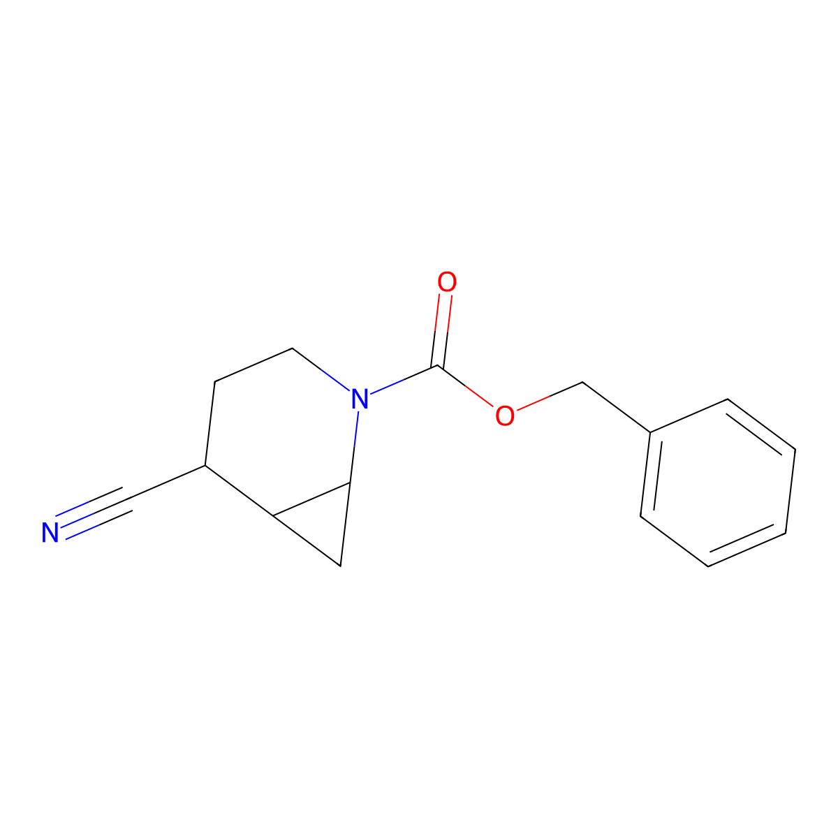 Benzyl 5-cyano-2-azabicyclo(4.1.0)heptane-2-carboxylate molecular structure, CAS 2116846-50-3