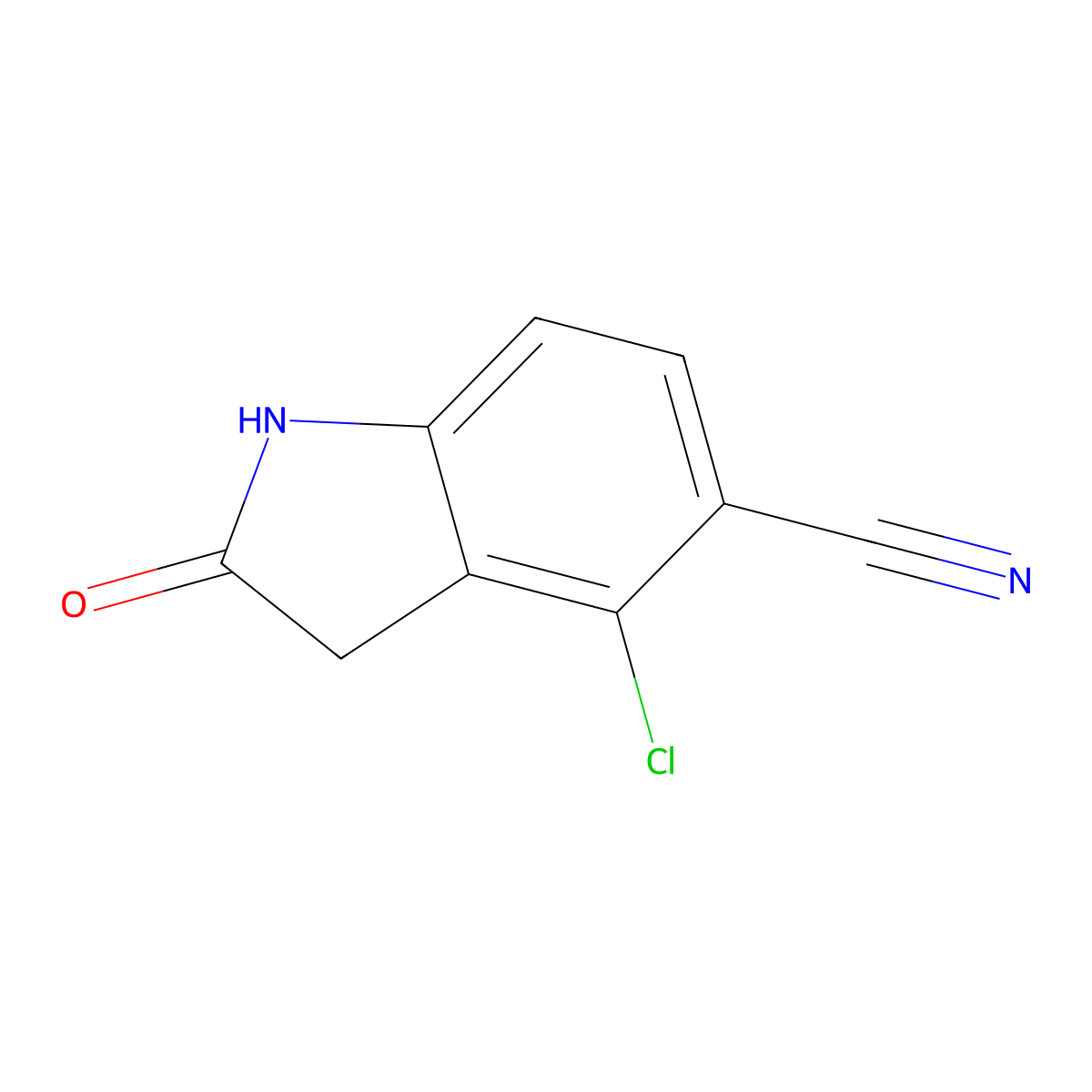 4-chloro-2-oxo-2,3-dihydro-1H-indole-5-carbonitrile molecular structure, CAS 2116850-88-3