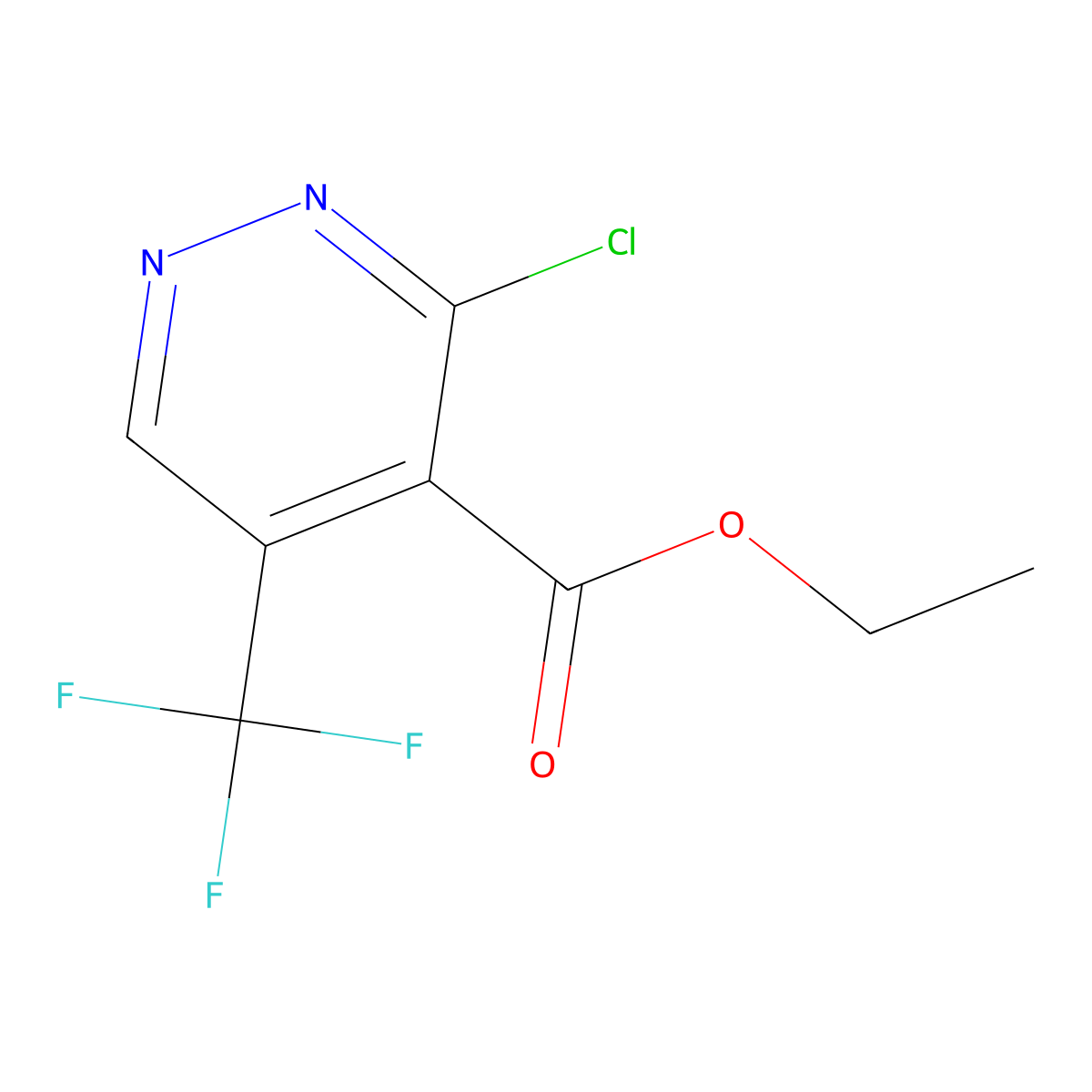 Ethyl 3-chloro-5-(trifluoromethyl)pyridazine-4-carboxylate molecular structure, CAS 2116859-54-0
