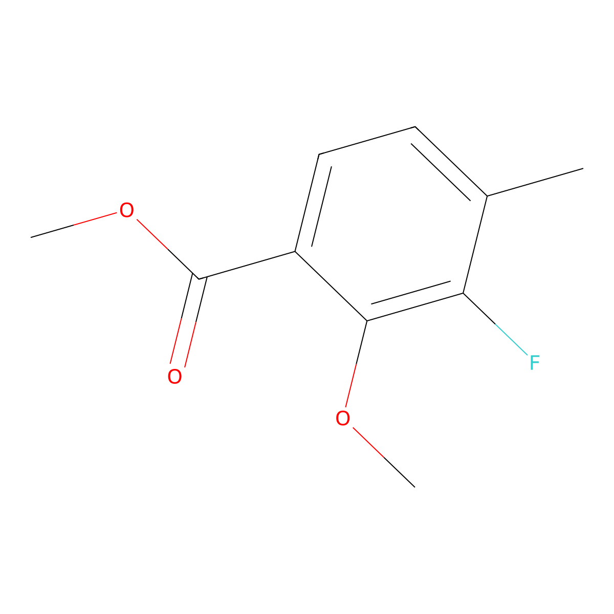 Methyl 3-fluoro-2-methoxy-4-methylbenzoate molecular structure, CAS 2116892-25-0