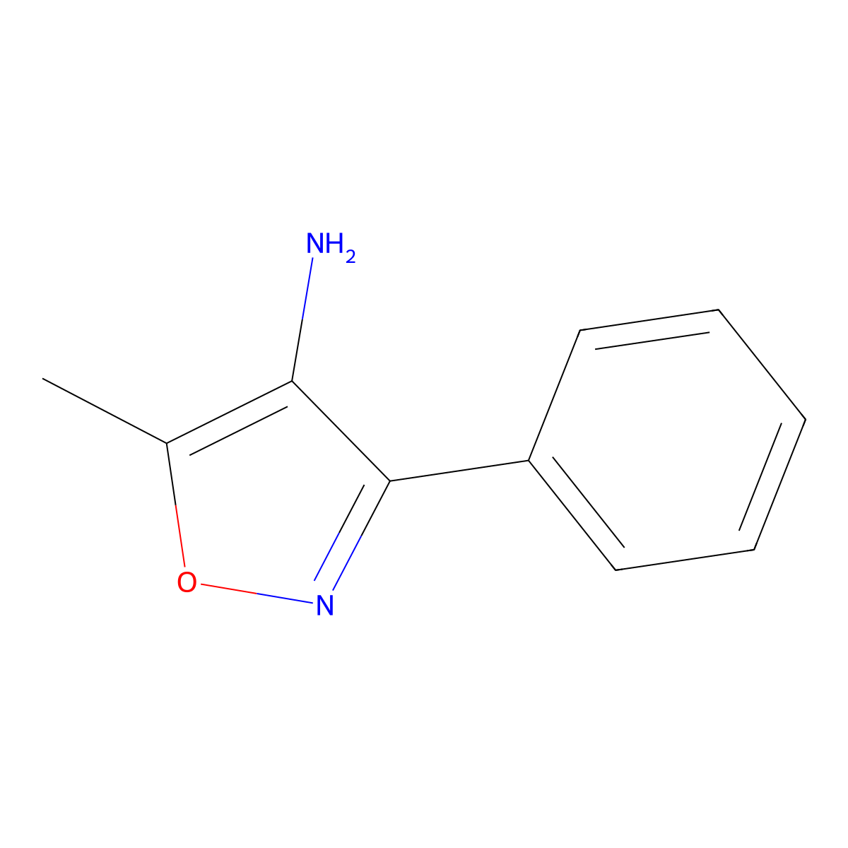 5-Methyl-3-phenyl-4-isoxazolamine molecular structure, CAS 21169-65-3