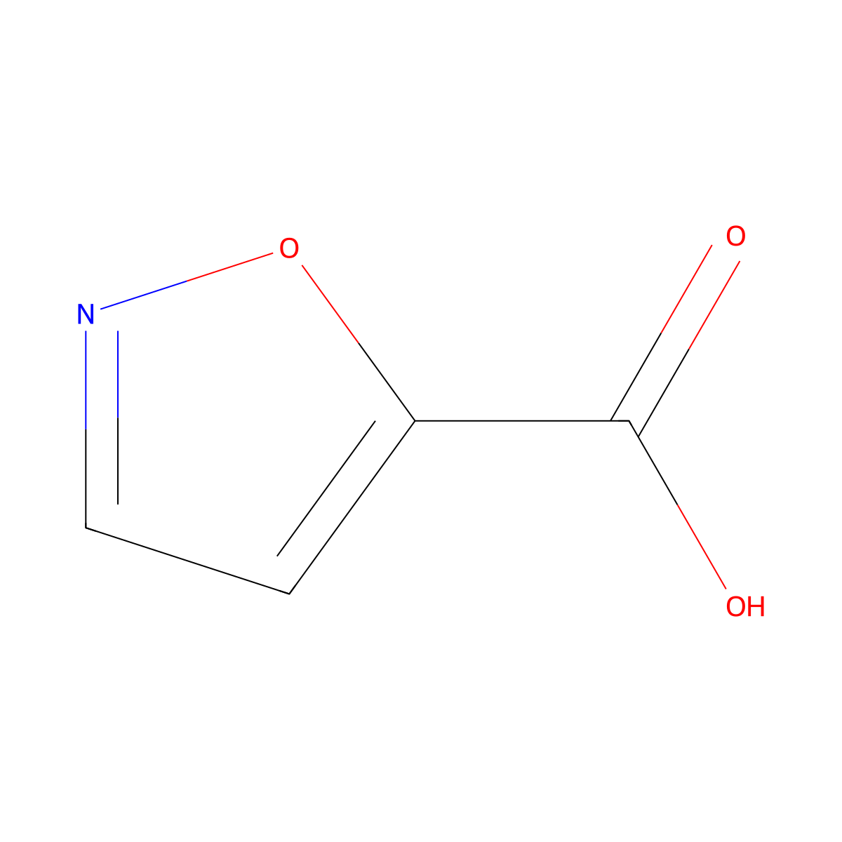 1,2-Oxazole-5-carboxylic acid molecular structure, CAS 21169-71-1