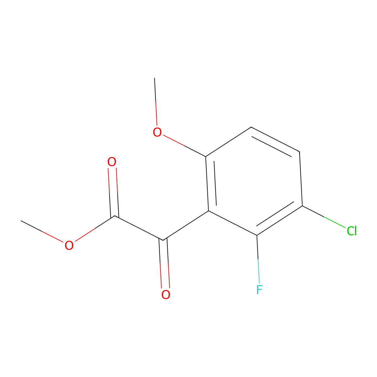 Methyl 3-chloro-2-fluoro-6-methoxy-alpha-oxobenZeneacetate molecular structure, CAS 2116912-43-5