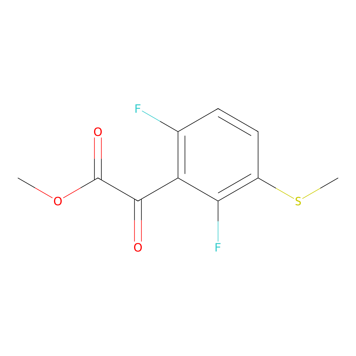 Methyl 2,6-difluoro-3-(methylthio)-alpha-oxobenzeneacetate molecular structure, CAS 2116915-51-4