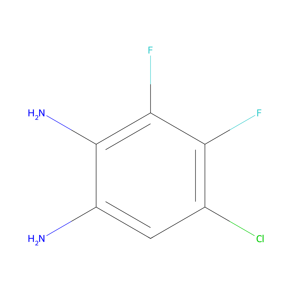 5-Chloro-3,4-difluorobenzene-1,2-diamine molecular structure, CAS 211693-76-4