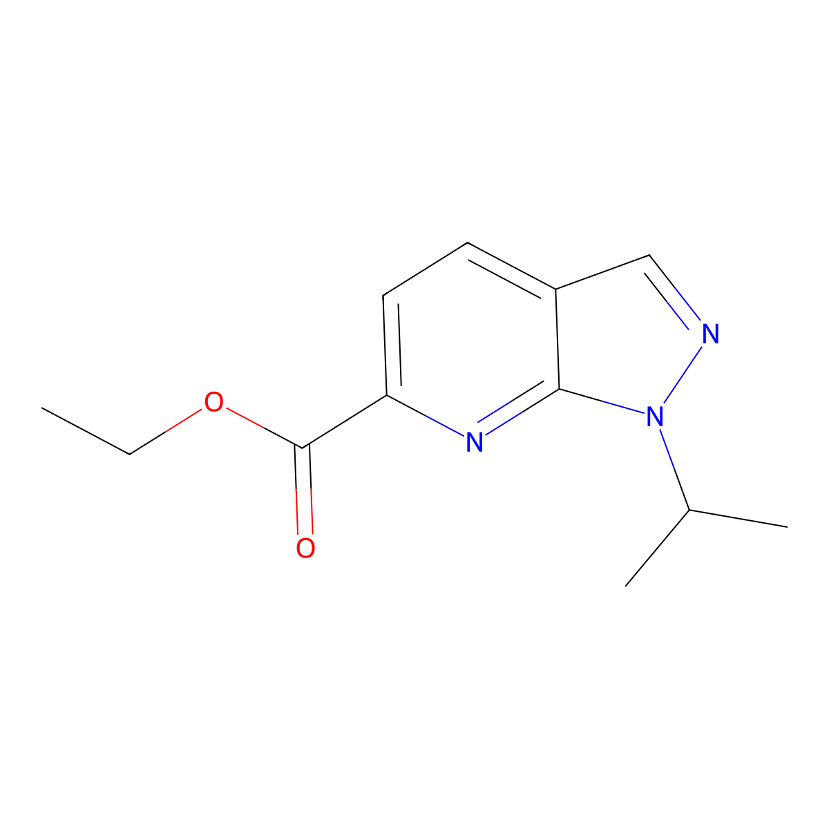 Ethyl 1-isopropyl-1H-pyrazolo[3,4-B]pyridine-6-carboxylate molecular structure, CAS 2116940-32-8