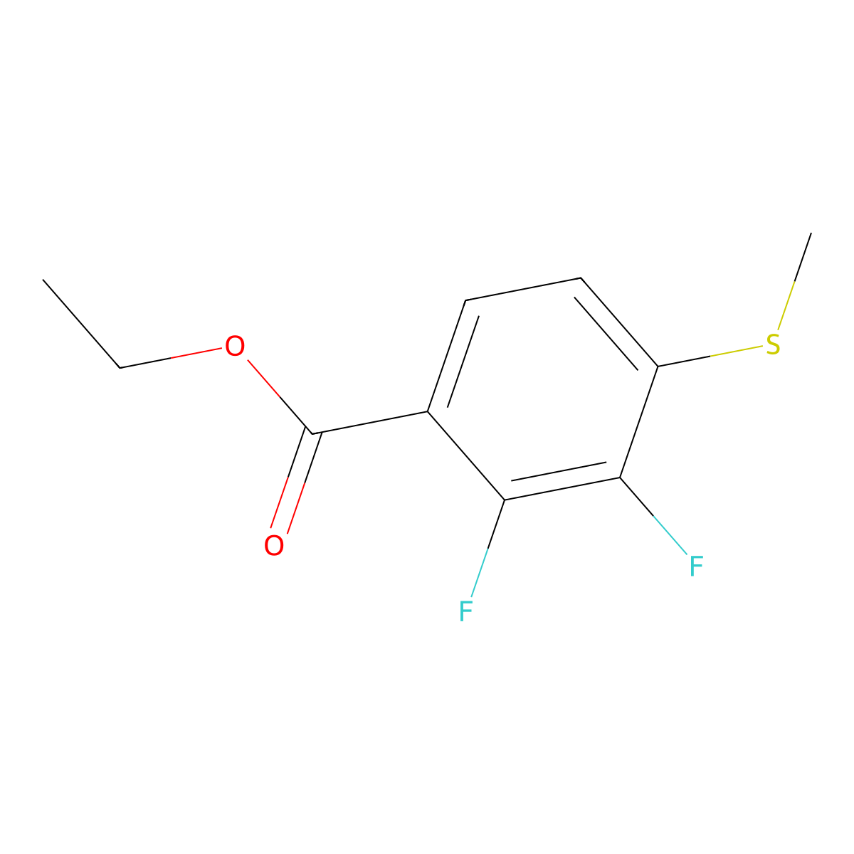 Ethyl 2,3-difluoro-4-(methylthio)benzoate molecular structure, CAS 2116940-92-0