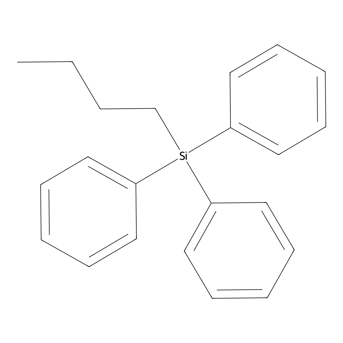 Silane, butyltriphenyl- molecular structure, CAS 2117-32-0