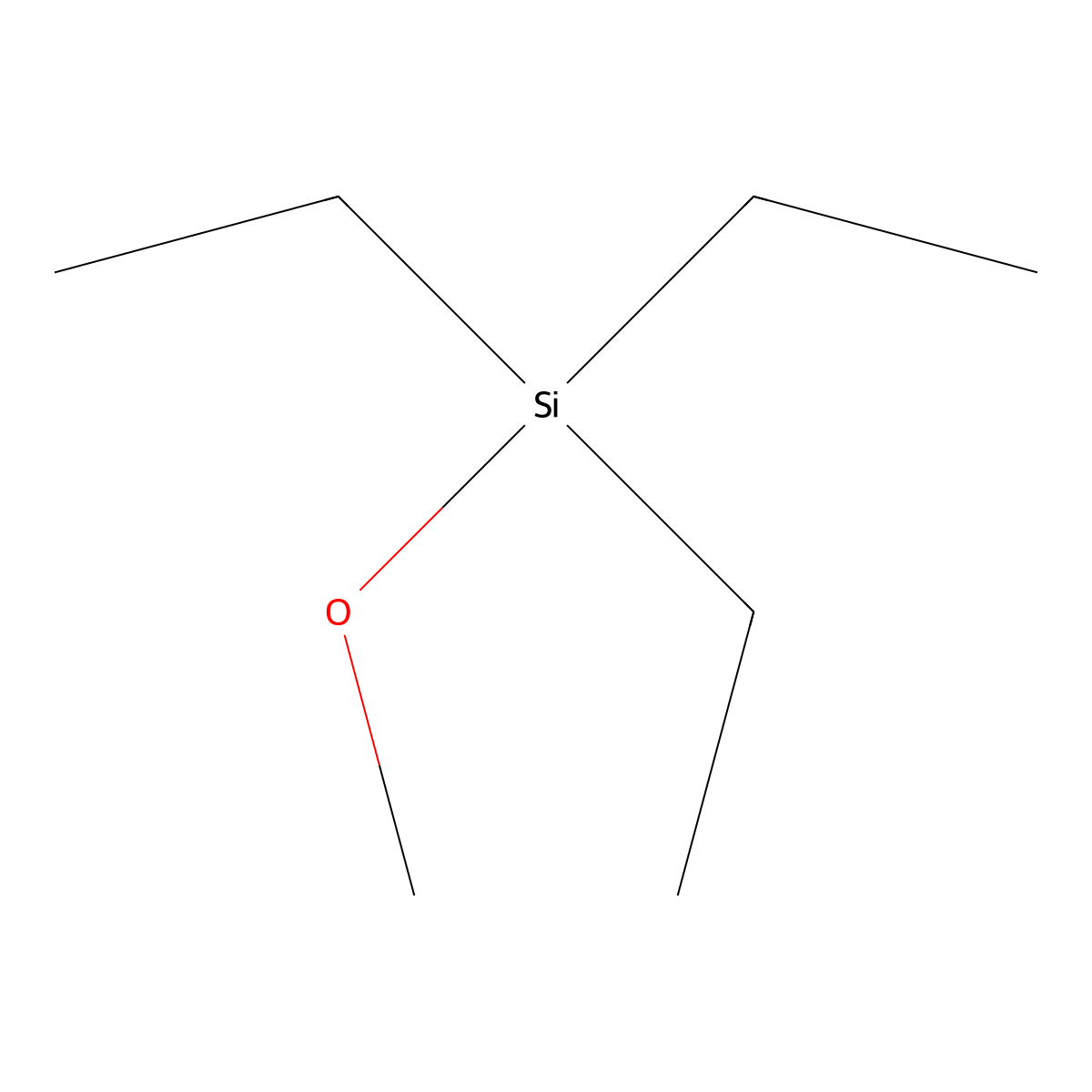 Triethylmethoxysilane molecular structure, CAS 2117-34-2