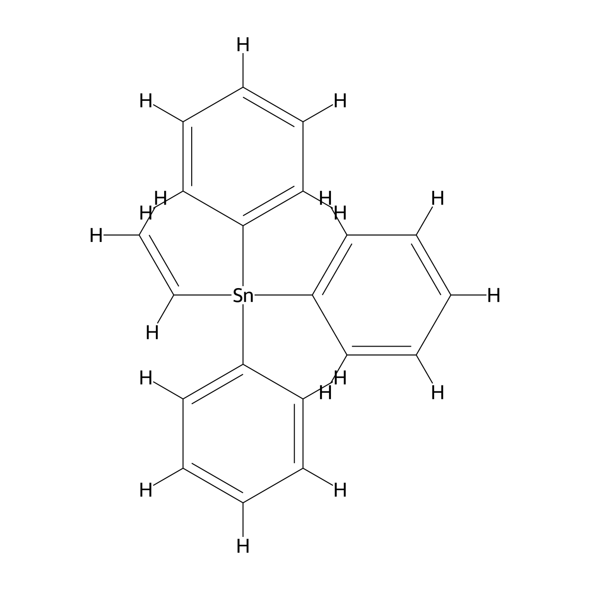 Triphenyl vinyl tin molecular structure, CAS 2117-48-8