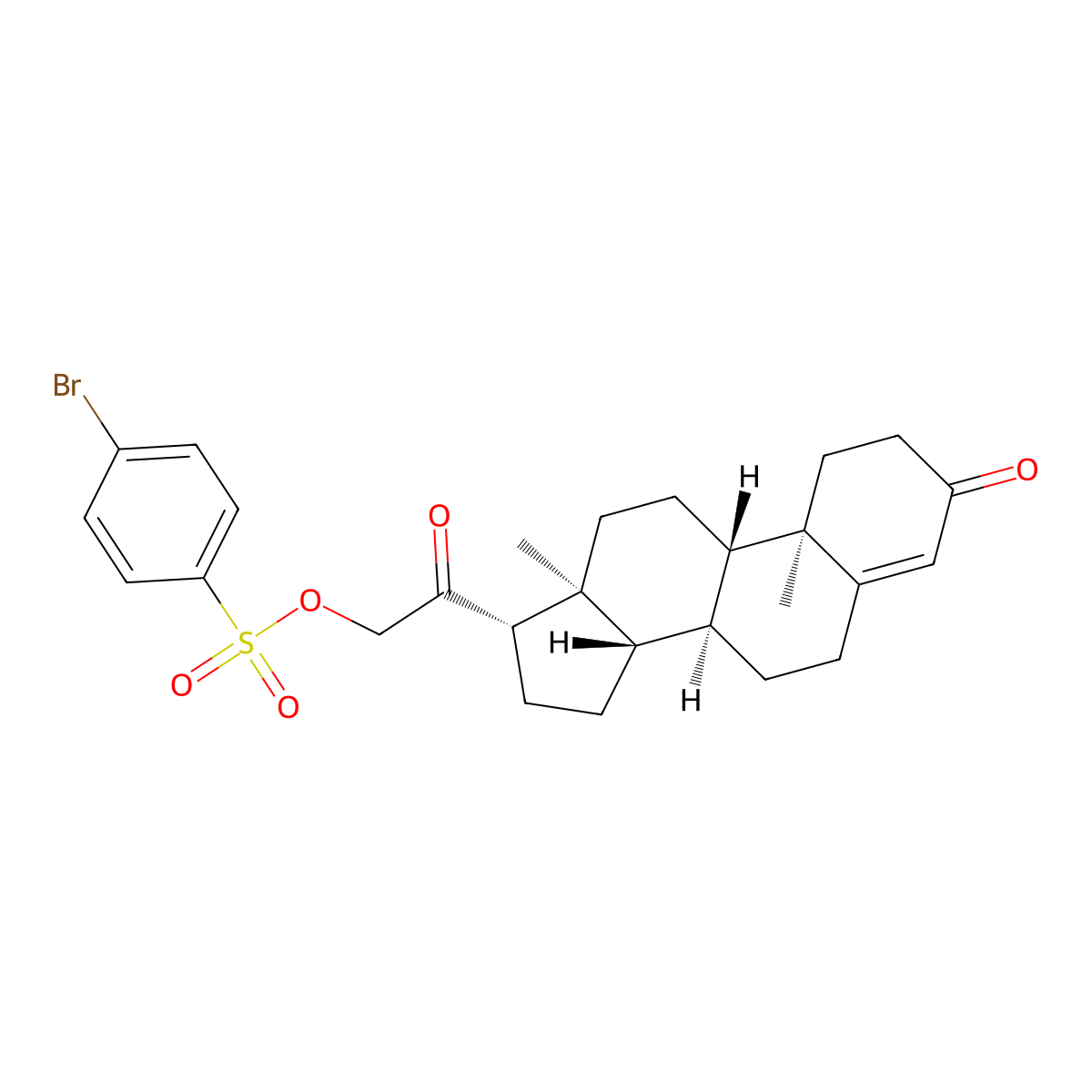 3,20-Dioxopregn-4-en-21-yl 4-bromobenzenesulfonate molecular structure, CAS 21170-34-3