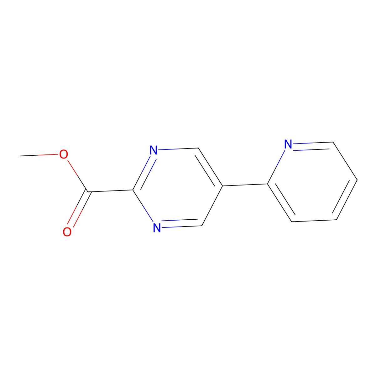 Methyl 5-(pyridin-2-yl)pyrimidine-2-carboxylate molecular structure, CAS 2117153-91-8