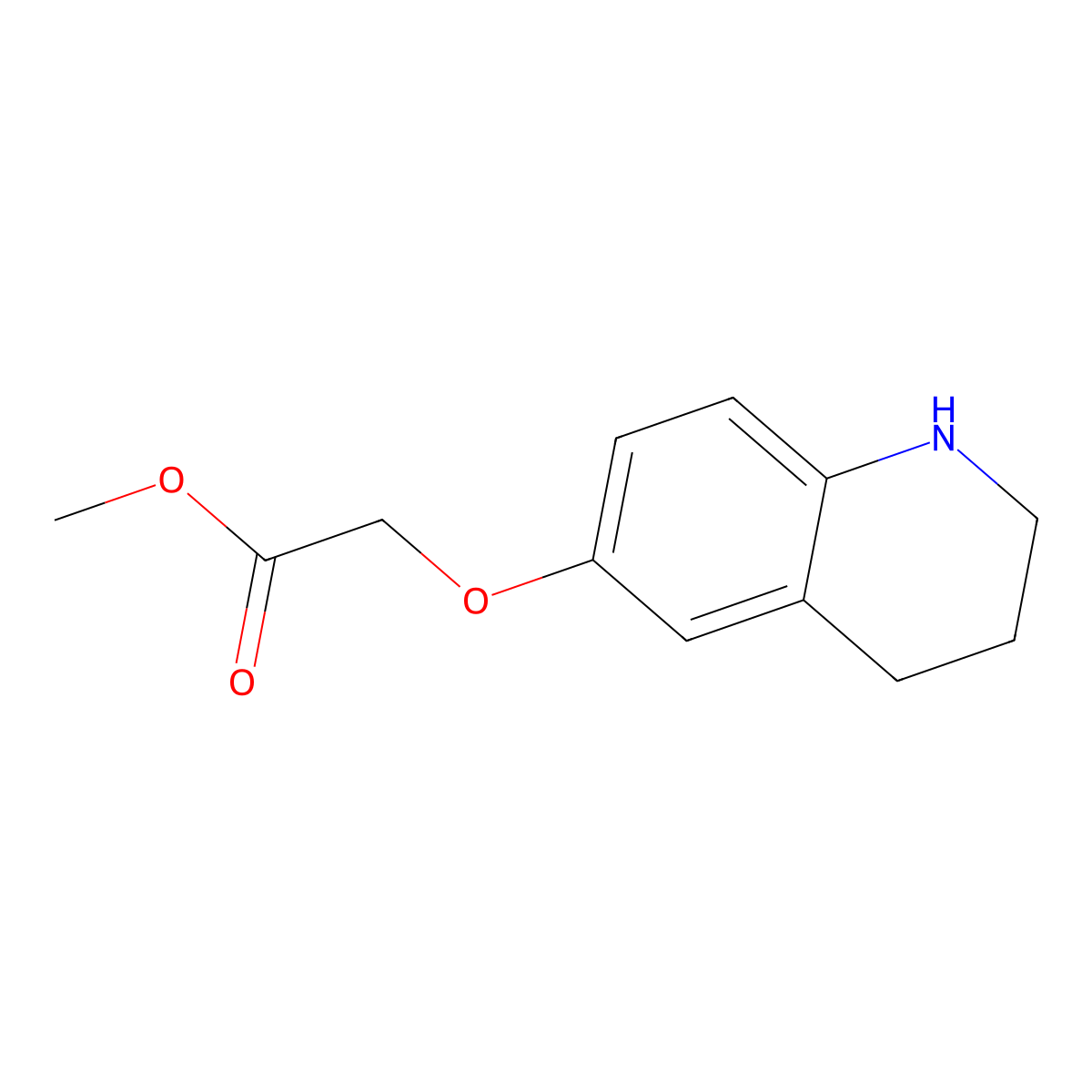 Methyl 2-(1,2,3,4-tetrahydroquinolin-6-yloxy)acetate molecular structure, CAS 2117189-97-4
