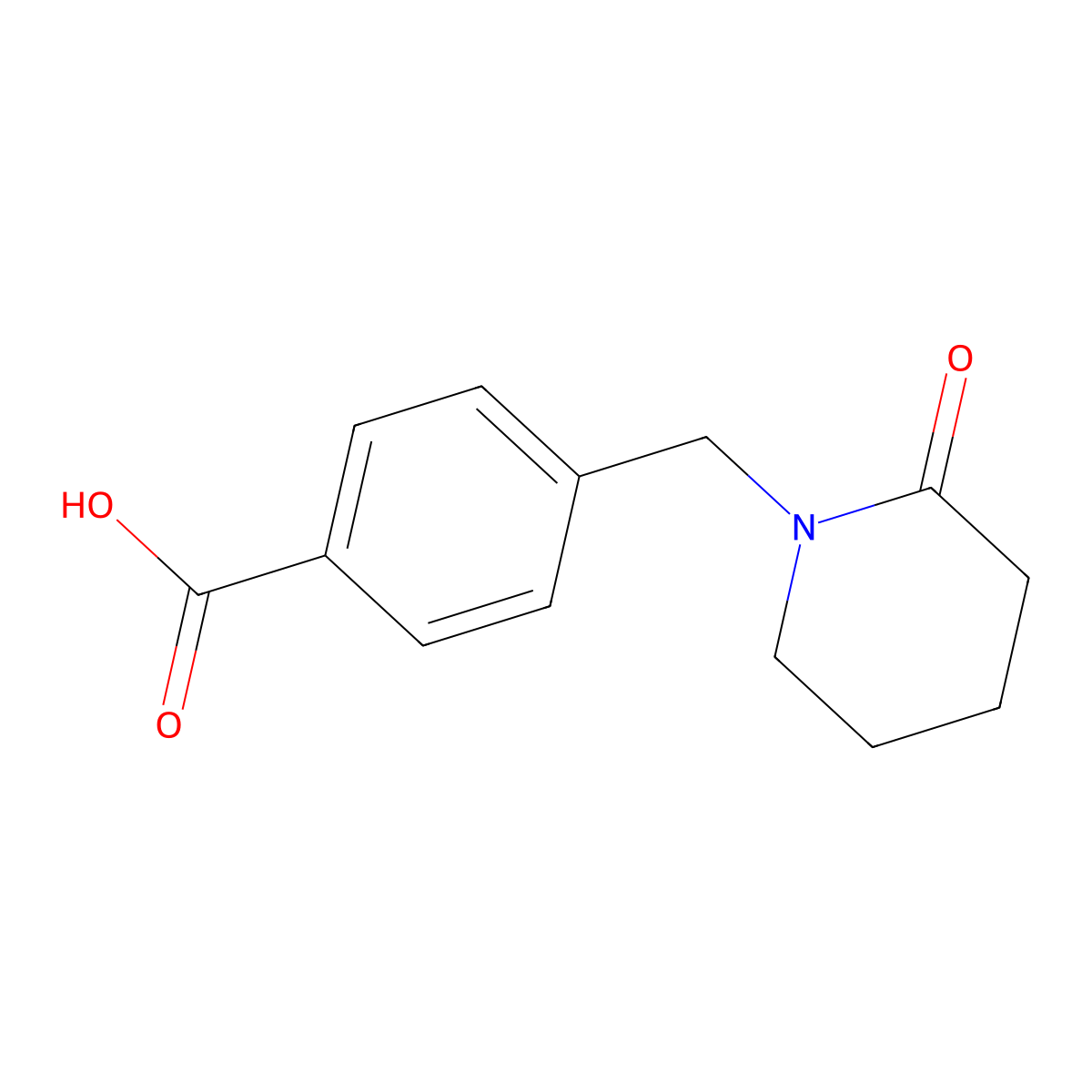 4-[(2-Oxopiperidin-1-yl)methyl]benzoic acid molecular structure, CAS 21172-65-6