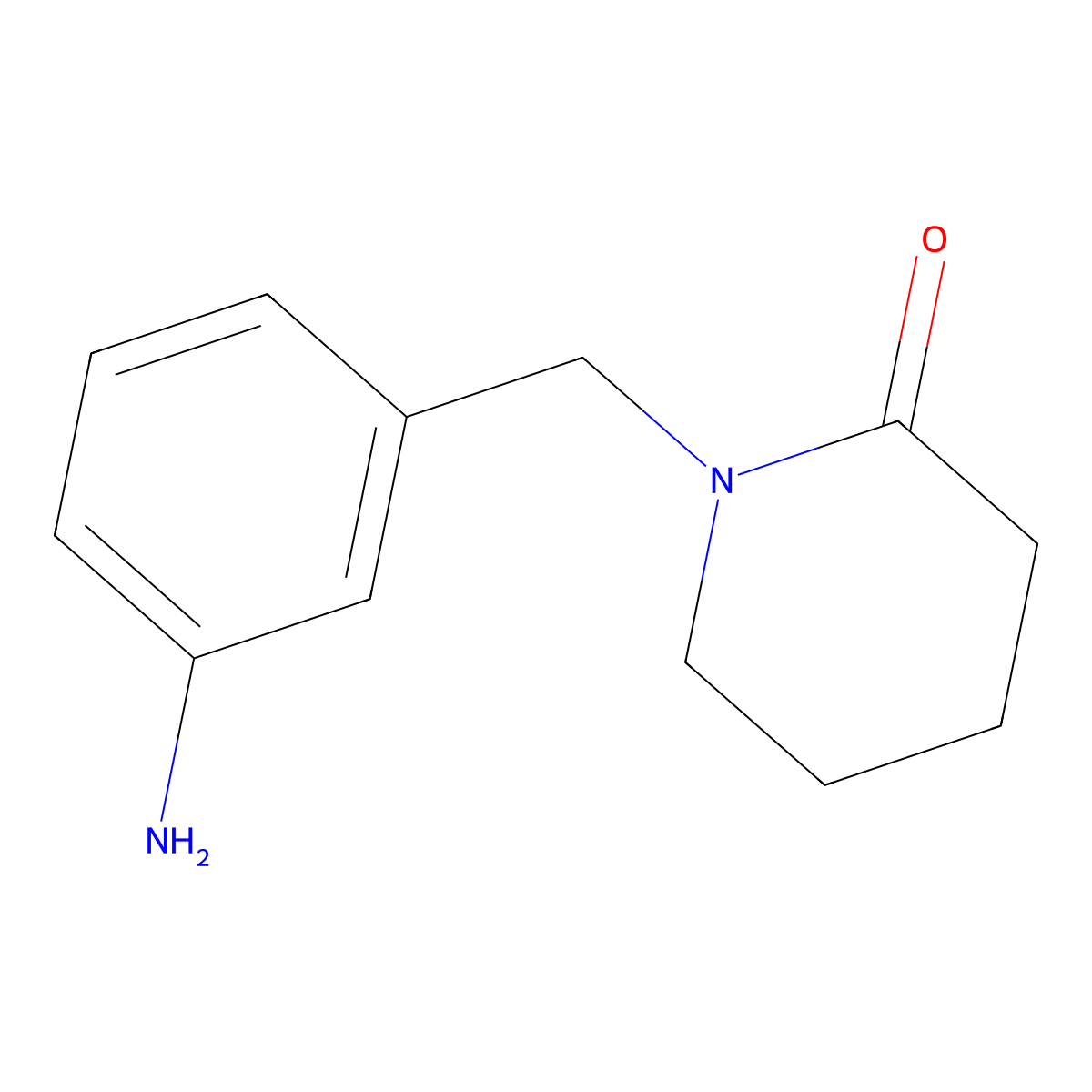 1-[(3-Aminophenyl)methyl]piperidin-2-one molecular structure, CAS 21172-67-8