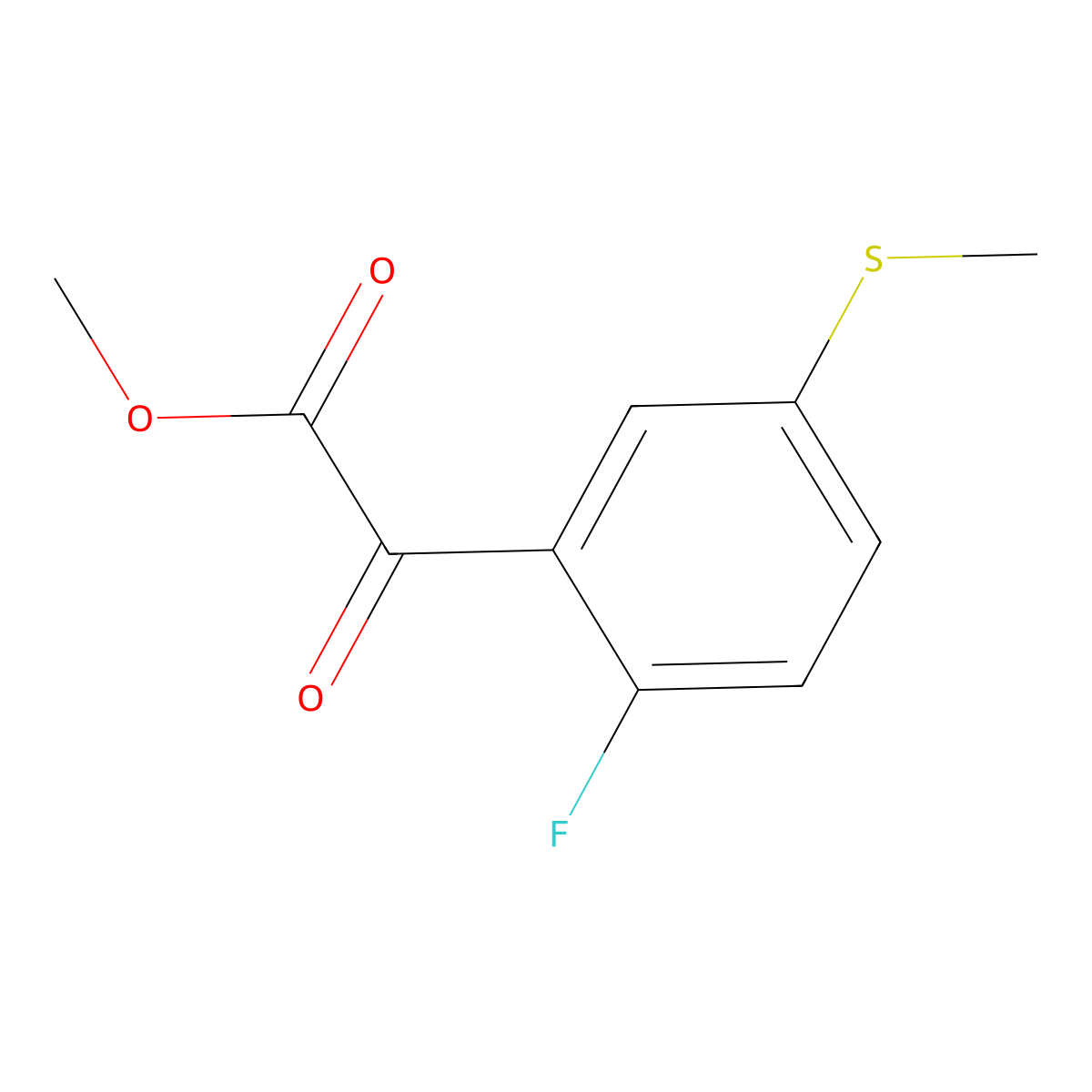 Methyl 2-(2-fluoro-5-(methylthio)phenyl)-2-oxoacetate molecular structure, CAS 2117219-06-2