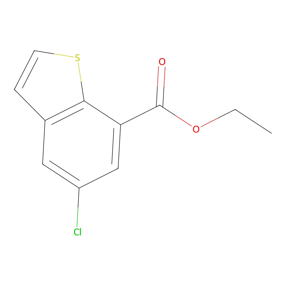 Ethyl 5-chlorobenzo[b]thiophene-7-carboxylate molecular structure, CAS 2117241-06-0