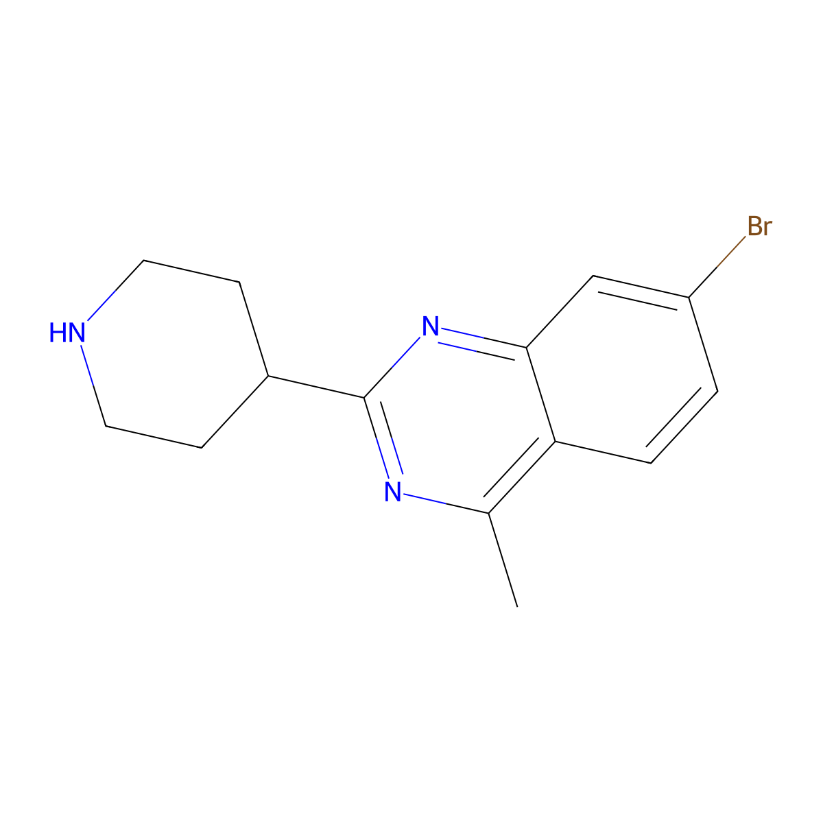 7-Bromo-4-methyl-2-(piperidin-4-yl)quinazoline molecular structure, CAS 2117288-93-2