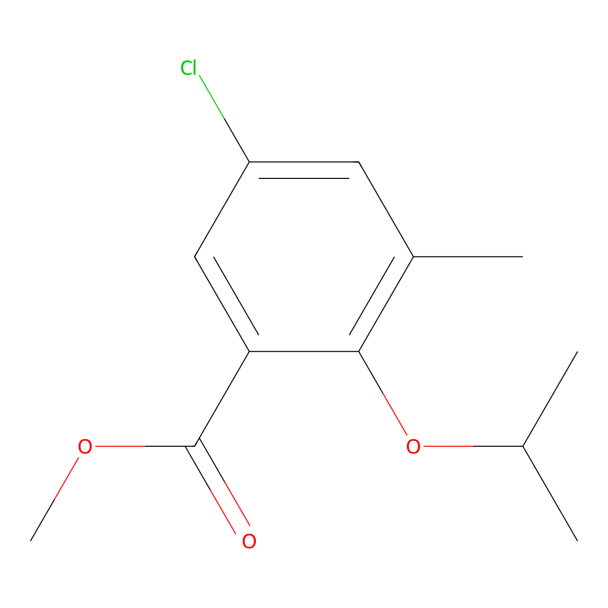 Methyl 5-chloro-2-isopropoxy-3-methylbenZoate molecular structure, CAS 2117353-33-8