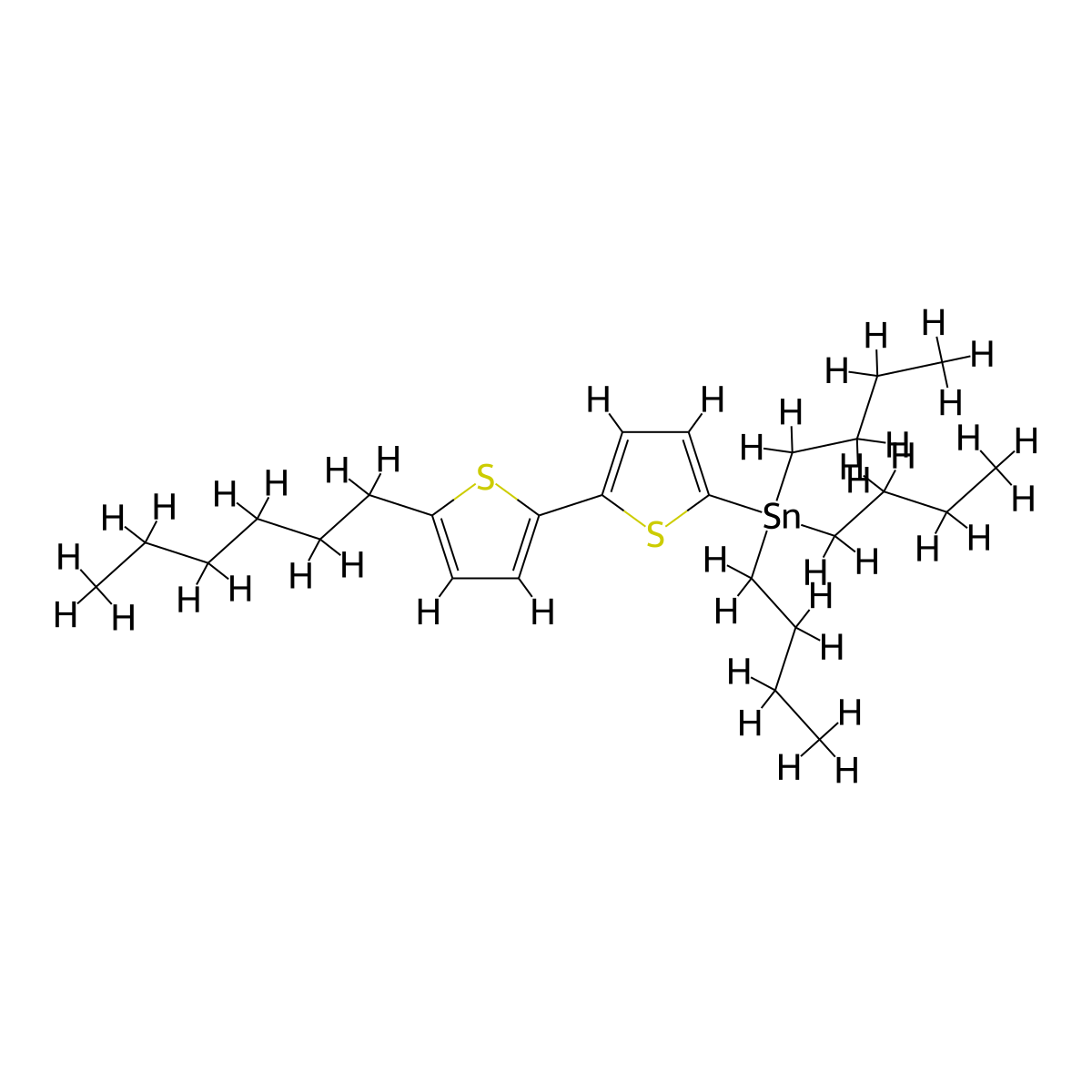 Stannane, tributyl(5'-hexyl[2,2'-bithiophen]-5-yl)- molecular structure, CAS 211737-37-0