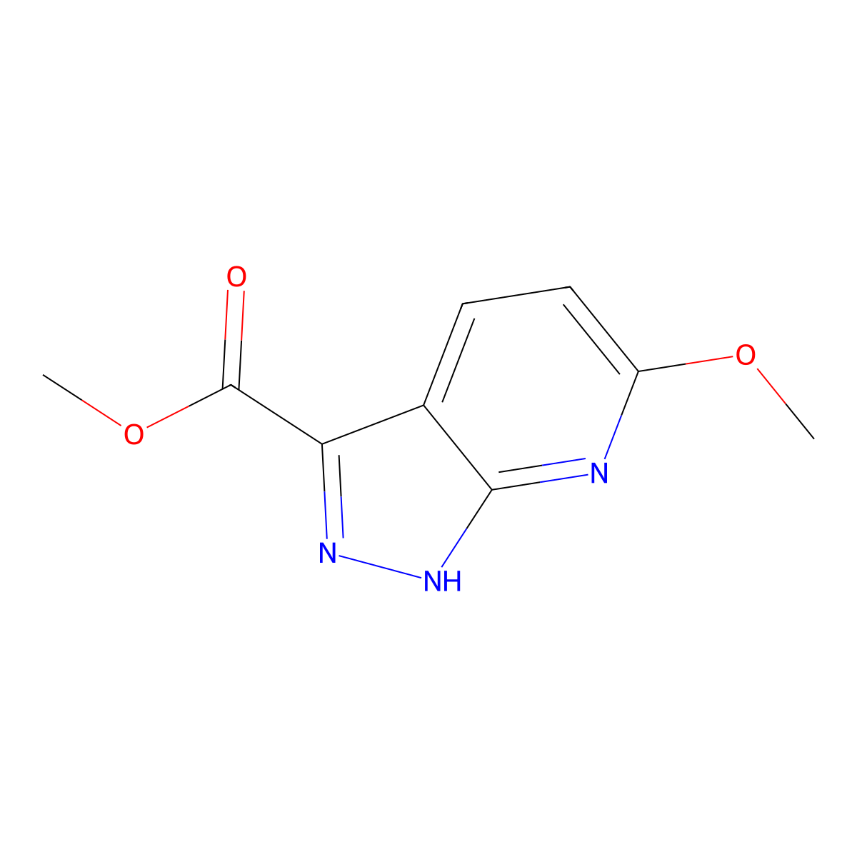 methyl 6-methoxy-1H-pyrazolo[3,4-b]pyridine-3-carboxylate molecular structure, CAS 2117371-21-6