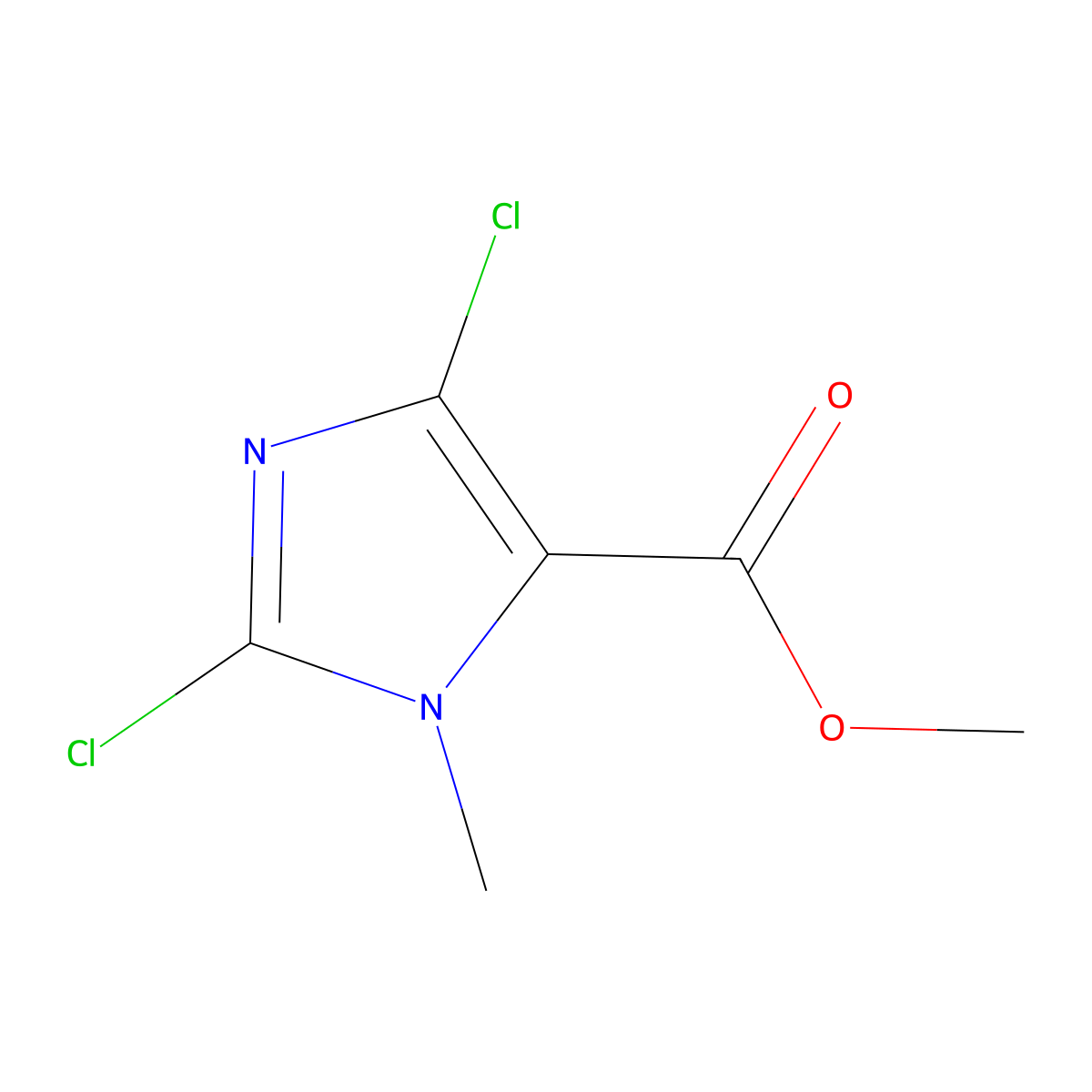 methyl 2,4-dichloro-1-methyl-1H-imidazole-5-carboxylate molecular structure, CAS 2117371-86-3