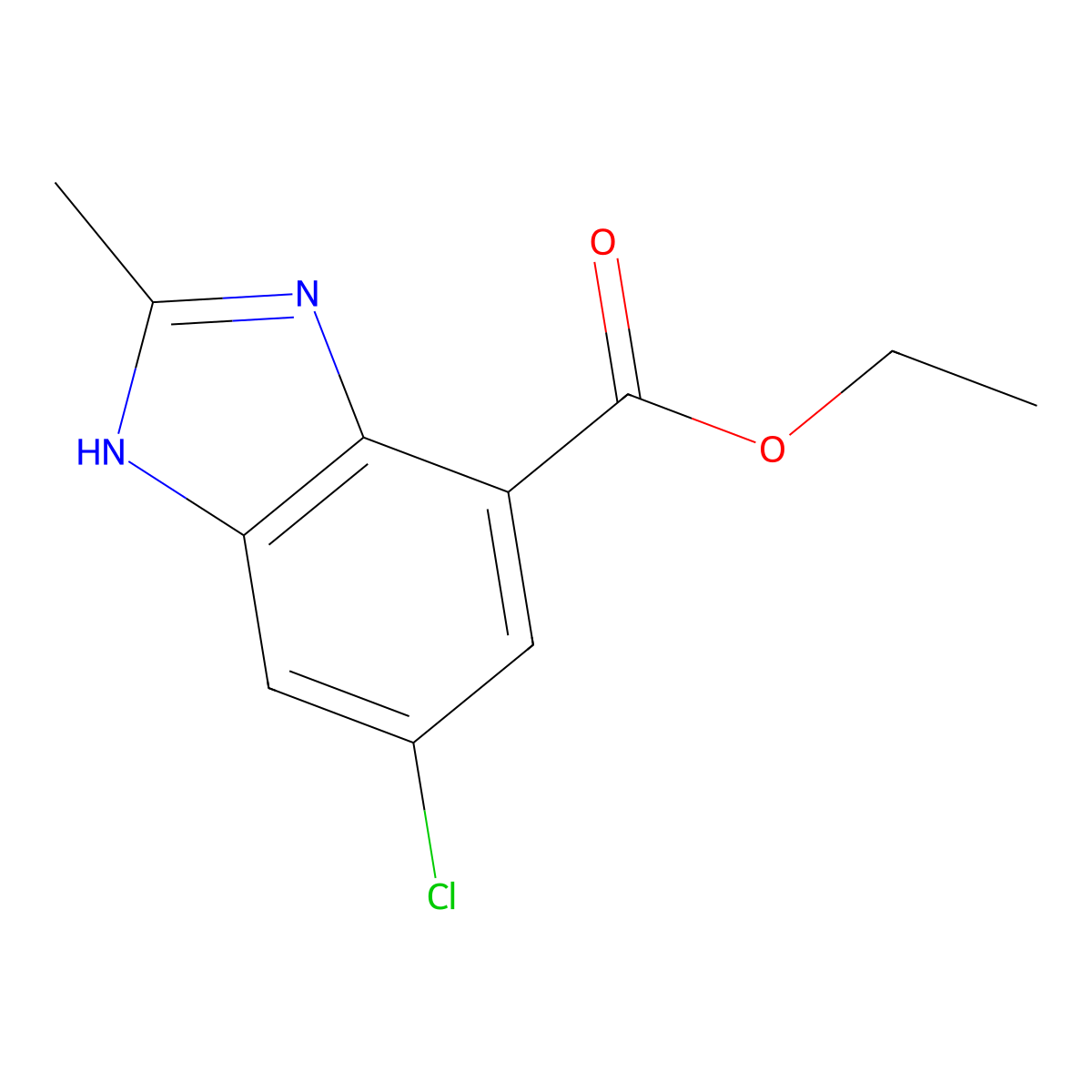 Ethyl 6-chloro-2-methyl-1H-benzo[d]imidazole-4-carboxylate molecular structure, CAS 2117385-24-5