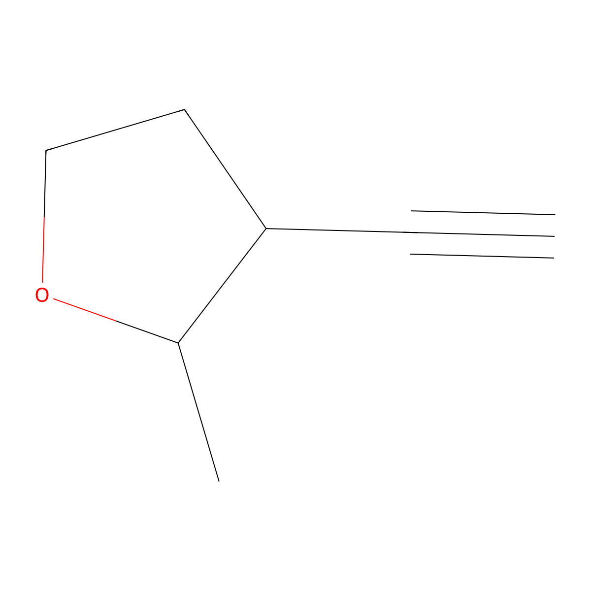 3-ethynyl-2-methyloxolane, Mixture of diastereomers molecular structure, CAS 2117402-68-1