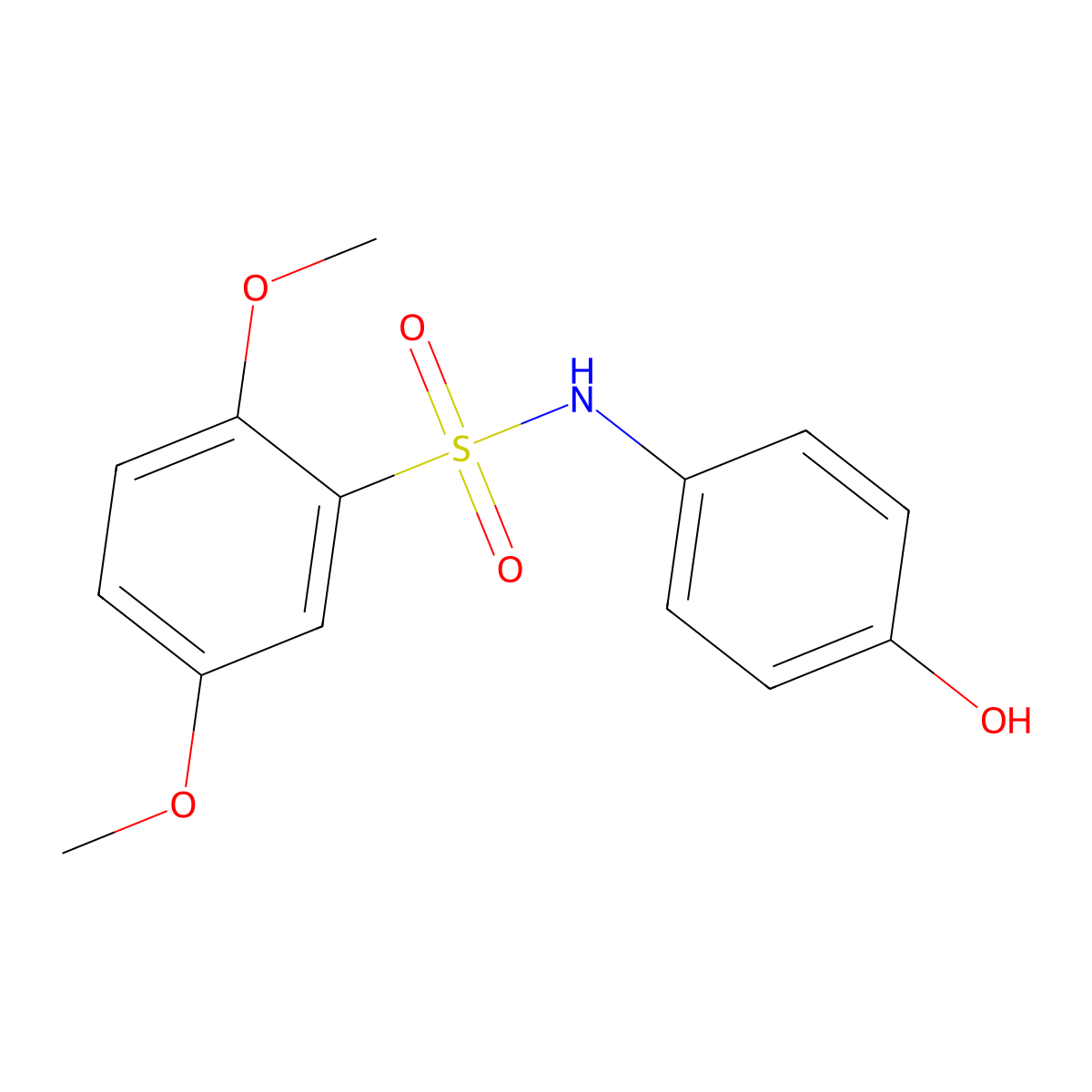 N-(4-hydroxyphenyl)-2,5-dimethoxybenzenesulfonamide molecular structure, CAS 211742-88-0