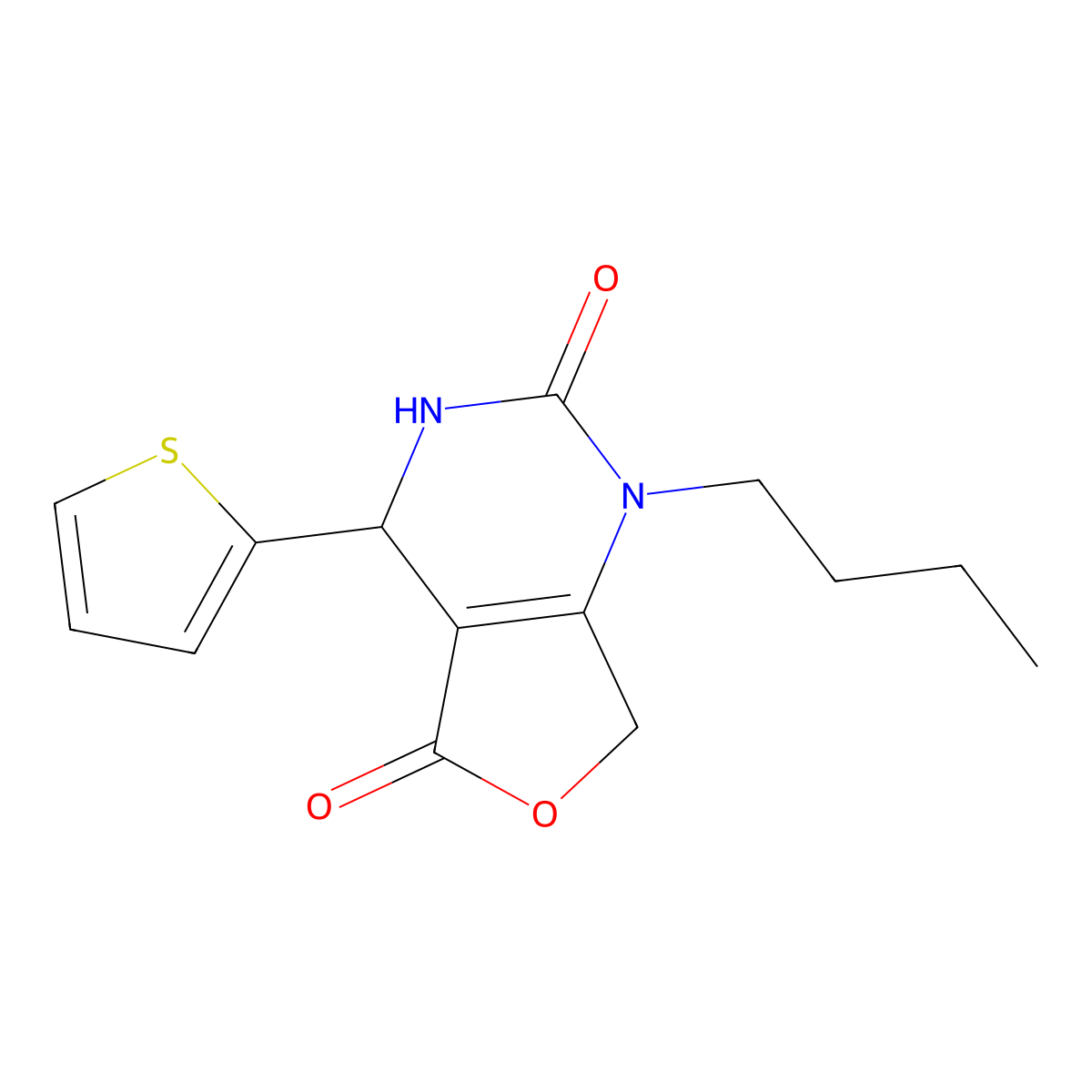 1-butyl-4-(2-thienyl)-4,7-dihydrofuro[3,4-d]pyrimidine-2,5(1H,3H)-dione molecular structure, CAS 2117452-68-1
