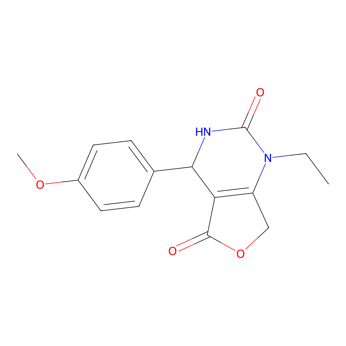 1-ethyl-4-(4-methoxyphenyl)-4,7-dihydrofuro[3,4-d]pyrimidine-2,5(1H,3H)-dione molecular structure, CAS 2117452-81-8
