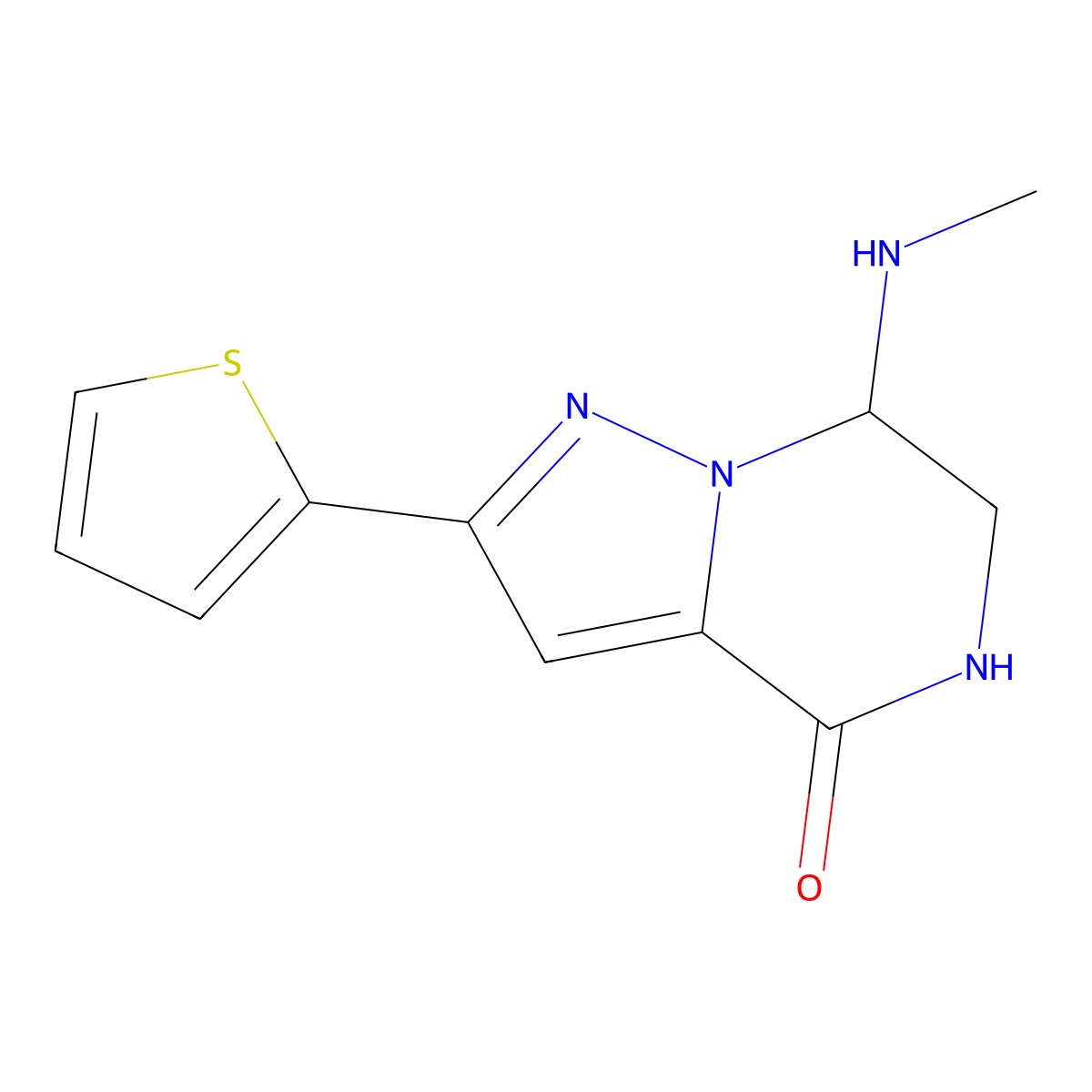 7-(methylamino)-2-(2-thienyl)-6,7-dihydropyrazolo[1,5-a]pyrazin-4(5H)-one molecular structure, CAS 2117453-13-9