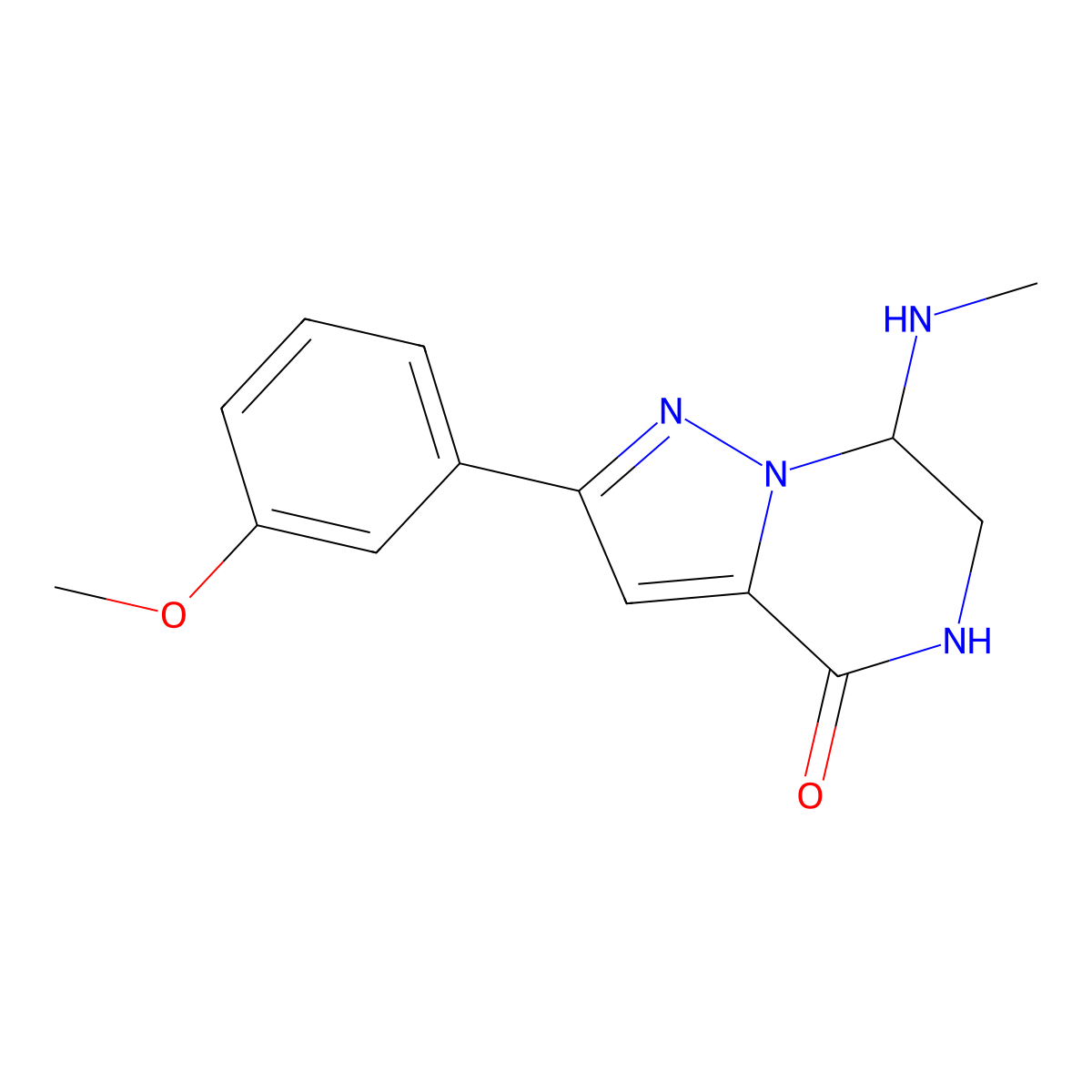 2-(3-methoxyphenyl)-7-(methylamino)-6,7-dihydropyrazolo[1,5-a]pyrazin-4(5H)-one molecular structure, CAS 2117453-15-1