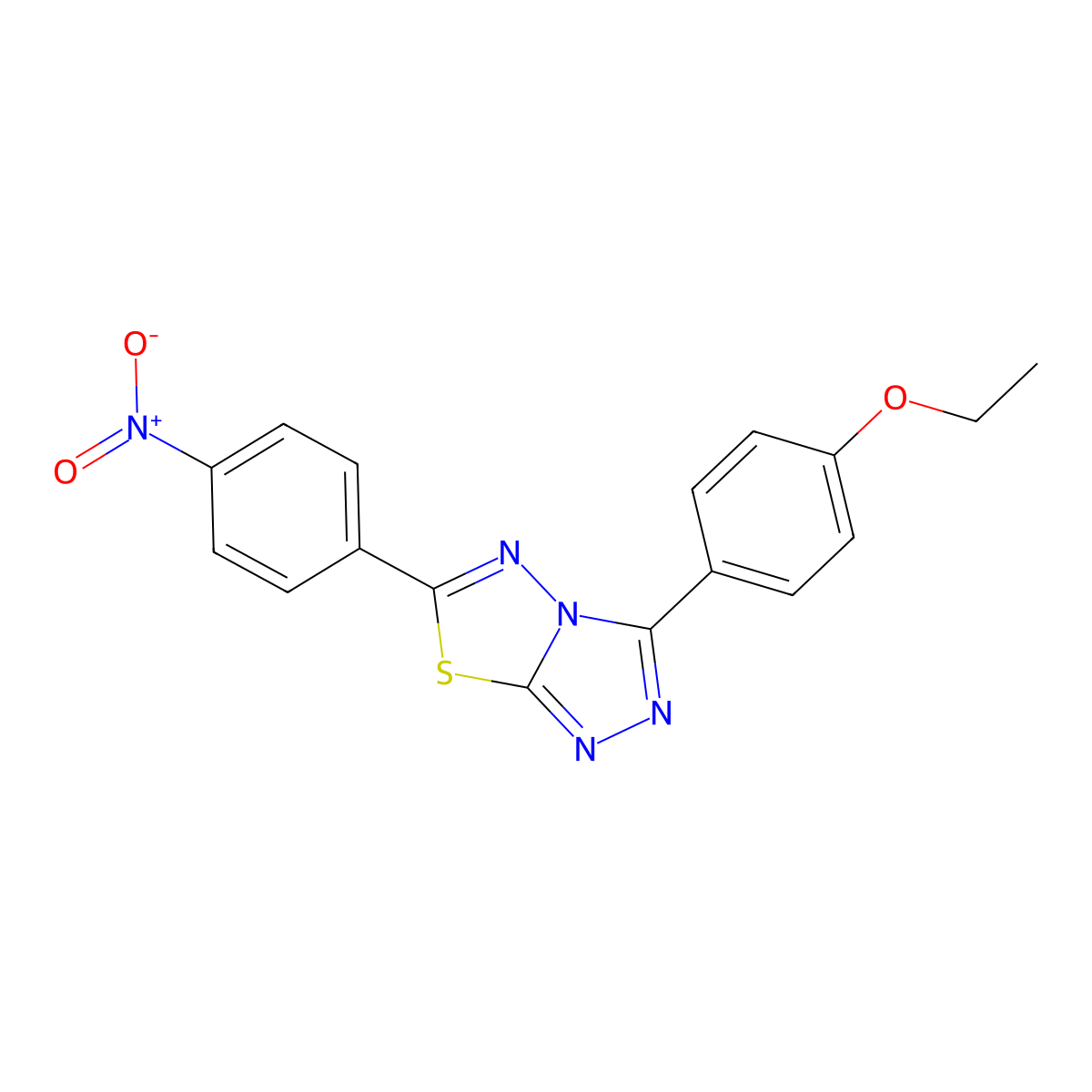 3-(4-Ethoxyphenyl)-6-(4-nitrophenyl)-[1,2,4]triazolo[3,4-b][1,3,4]thiadiazole molecular structure, CAS 211750-09-3