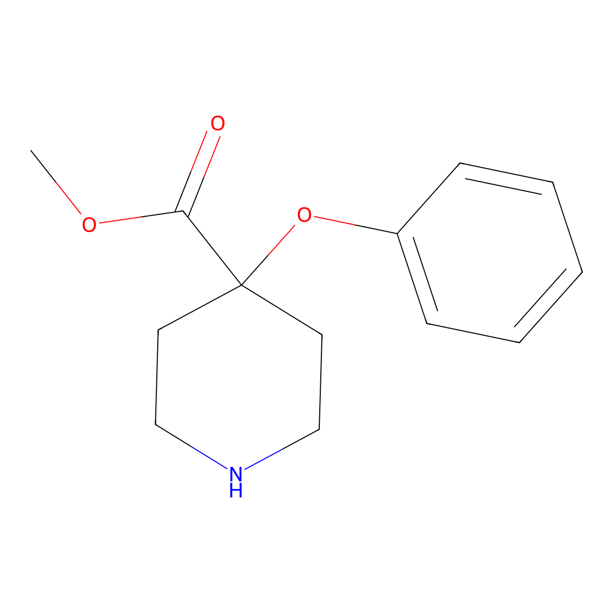 Methyl 4-phenoxypiperidine-4-carboxylate molecular structure, CAS 2117585-22-3