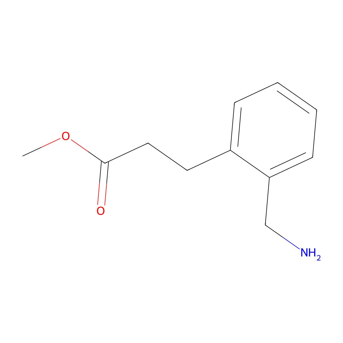 Methyl 3-[2-(aminomethyl)phenyl]propanoate molecular structure, CAS 2117603-93-5