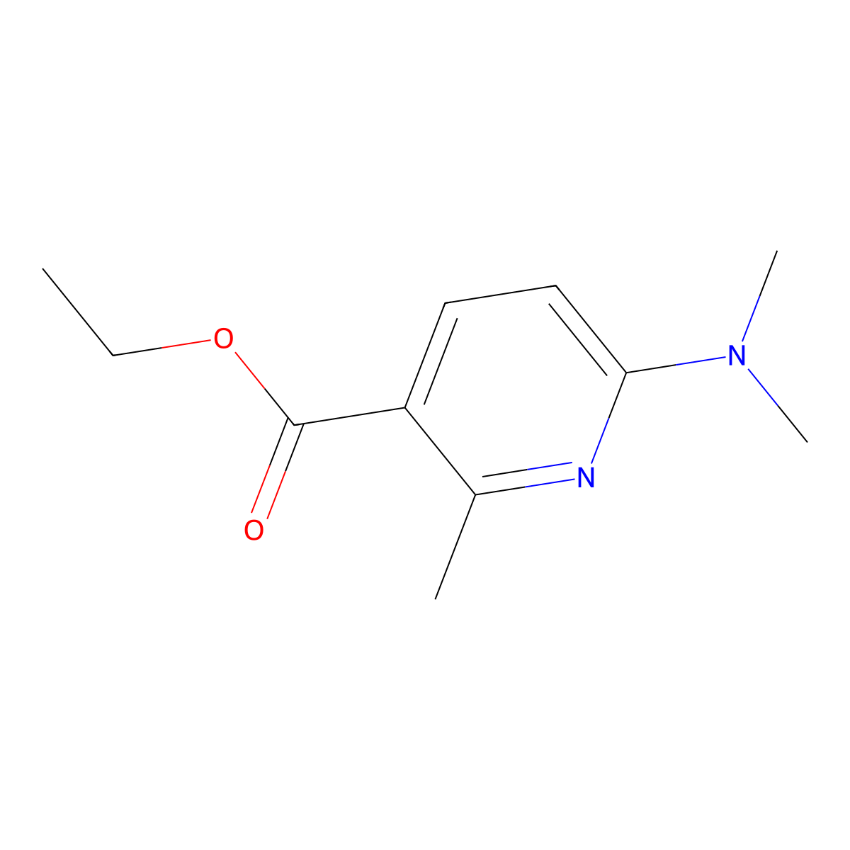 Ethyl 6-(dimethylamino)-2-methylnicotinate molecular structure, CAS 211762-40-2