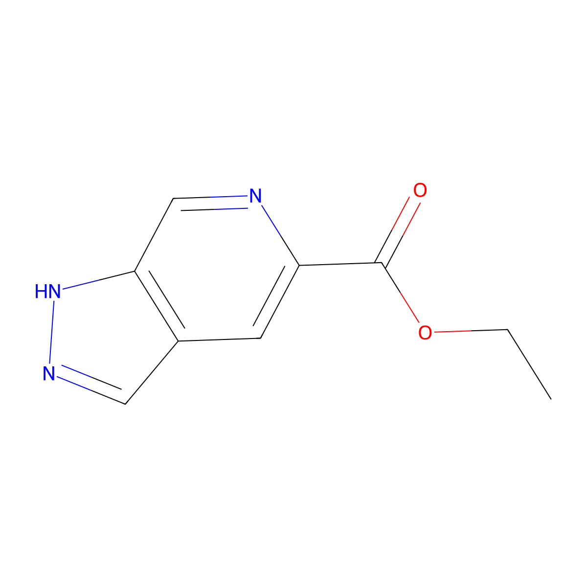 Ethyl 1H-pyrazolo[3,4-c]pyridine-5-carboxylate molecular structure, CAS 2117633-65-3