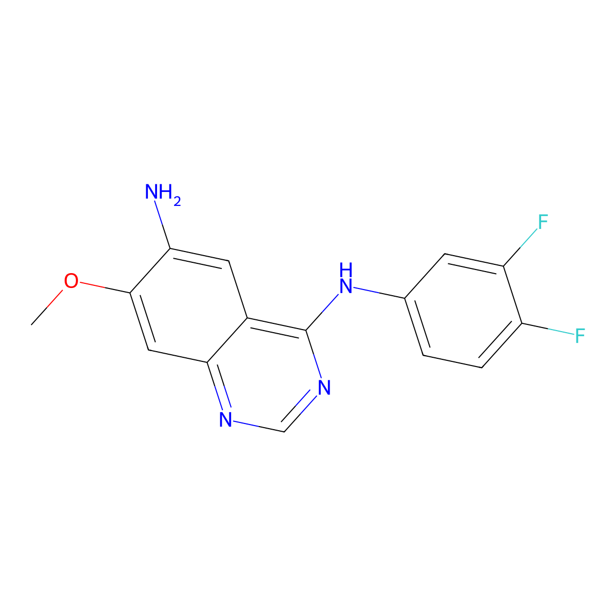 N4-(3,4-Difluorophenyl)-7-methoxyquinazoline-4,6-diamine (Dacomitinib Impurity) molecular structure, CAS 2117703-26-9