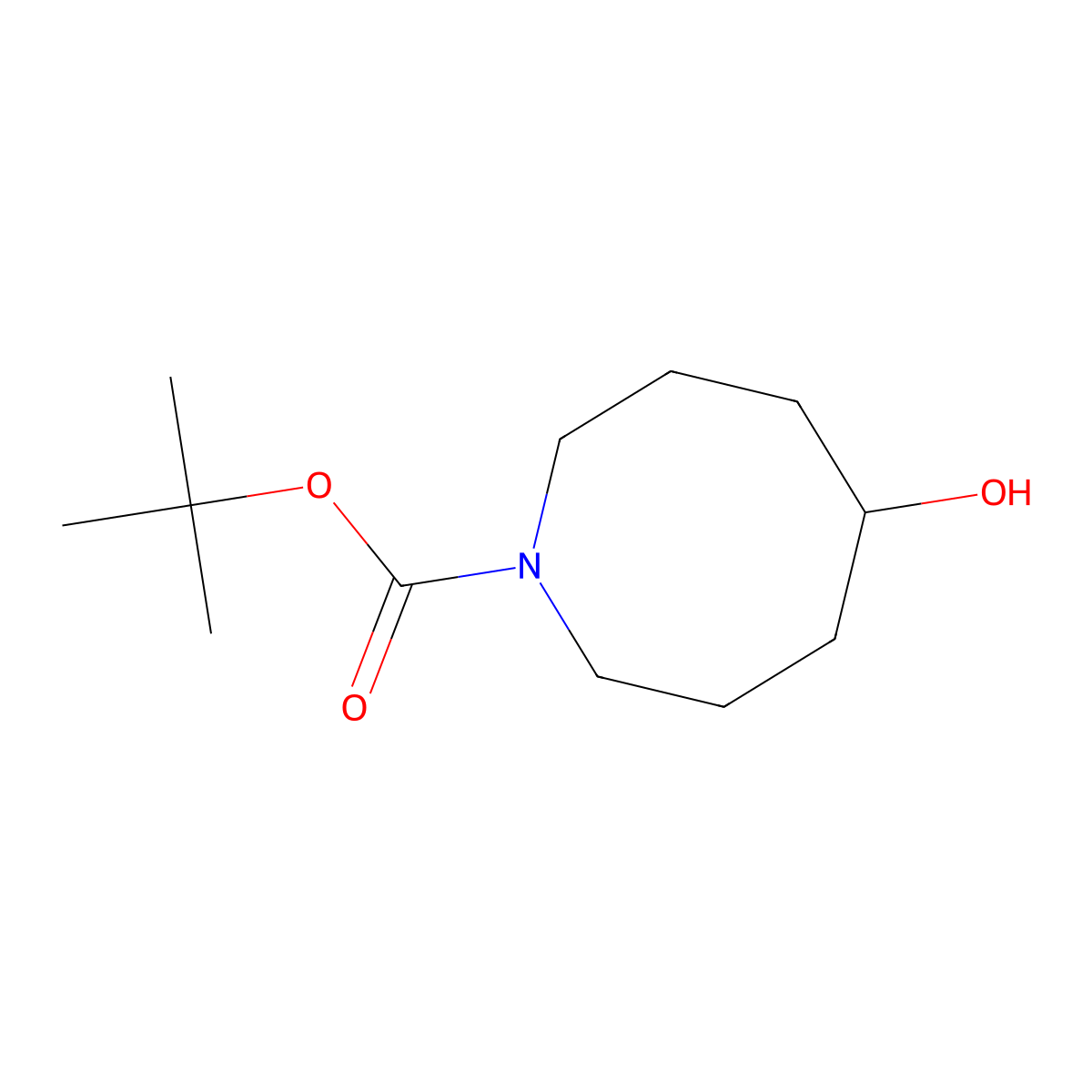 Tert-butyl 5-hydroxyazocane-1-carboxylate molecular structure, CAS 2117725-20-7