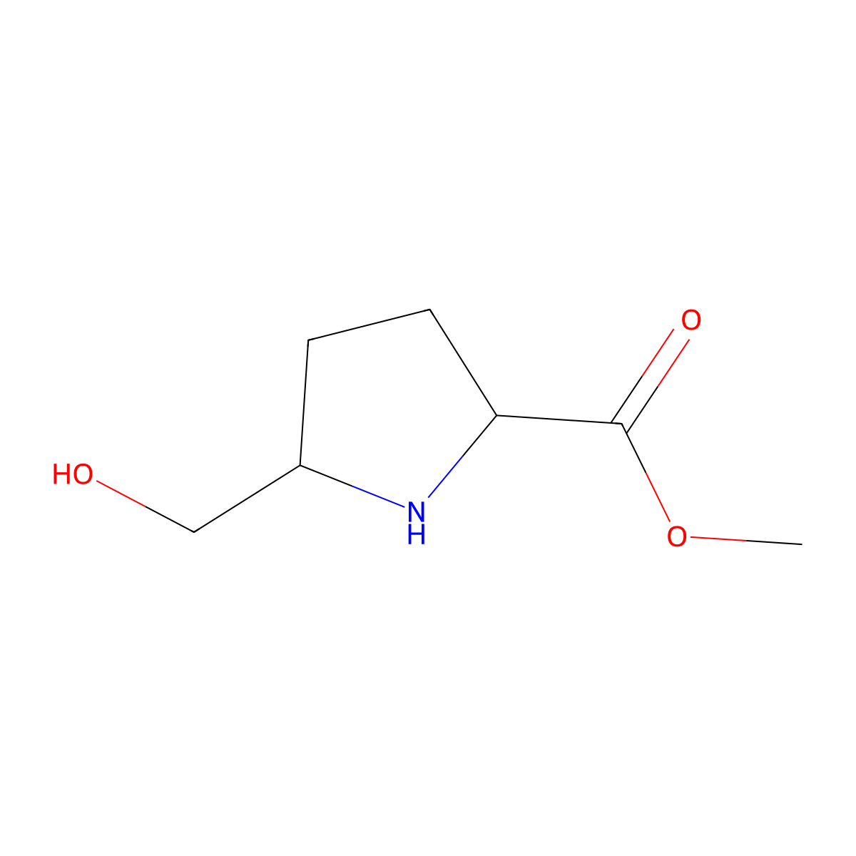 Methyl 5-(hydroxymethyl)pyrrolidine-2-carboxylate molecular structure, CAS 2117745-64-7