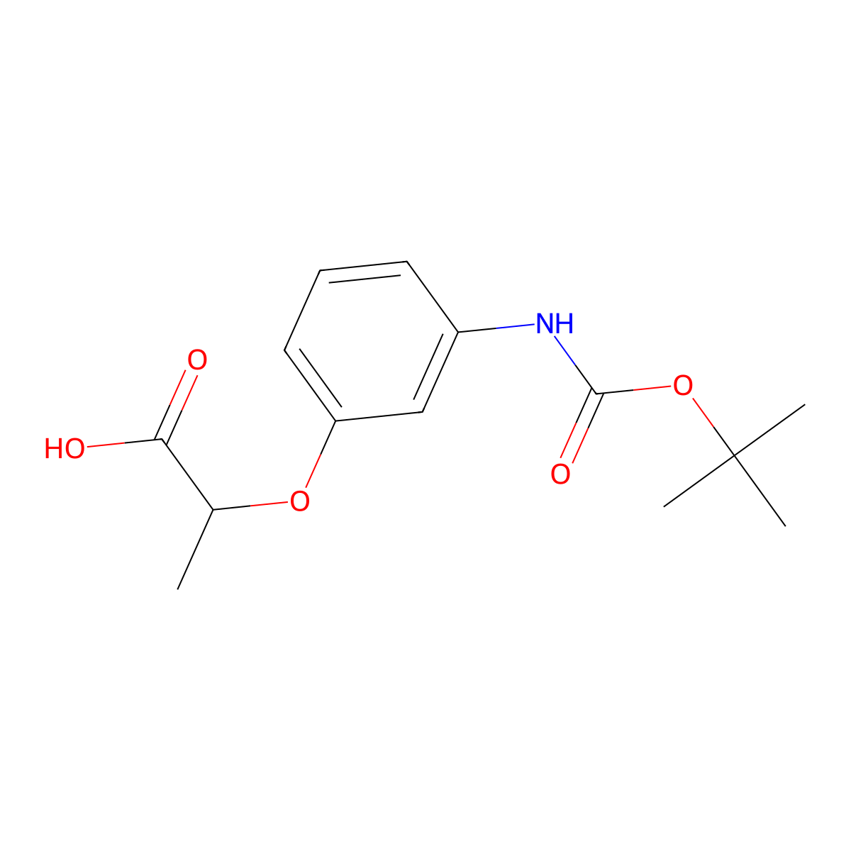 2-(3-{[(Tert-butoxy)carbonyl]amino}phenoxy)propanoicacid molecular structure, CAS 2117796-38-8